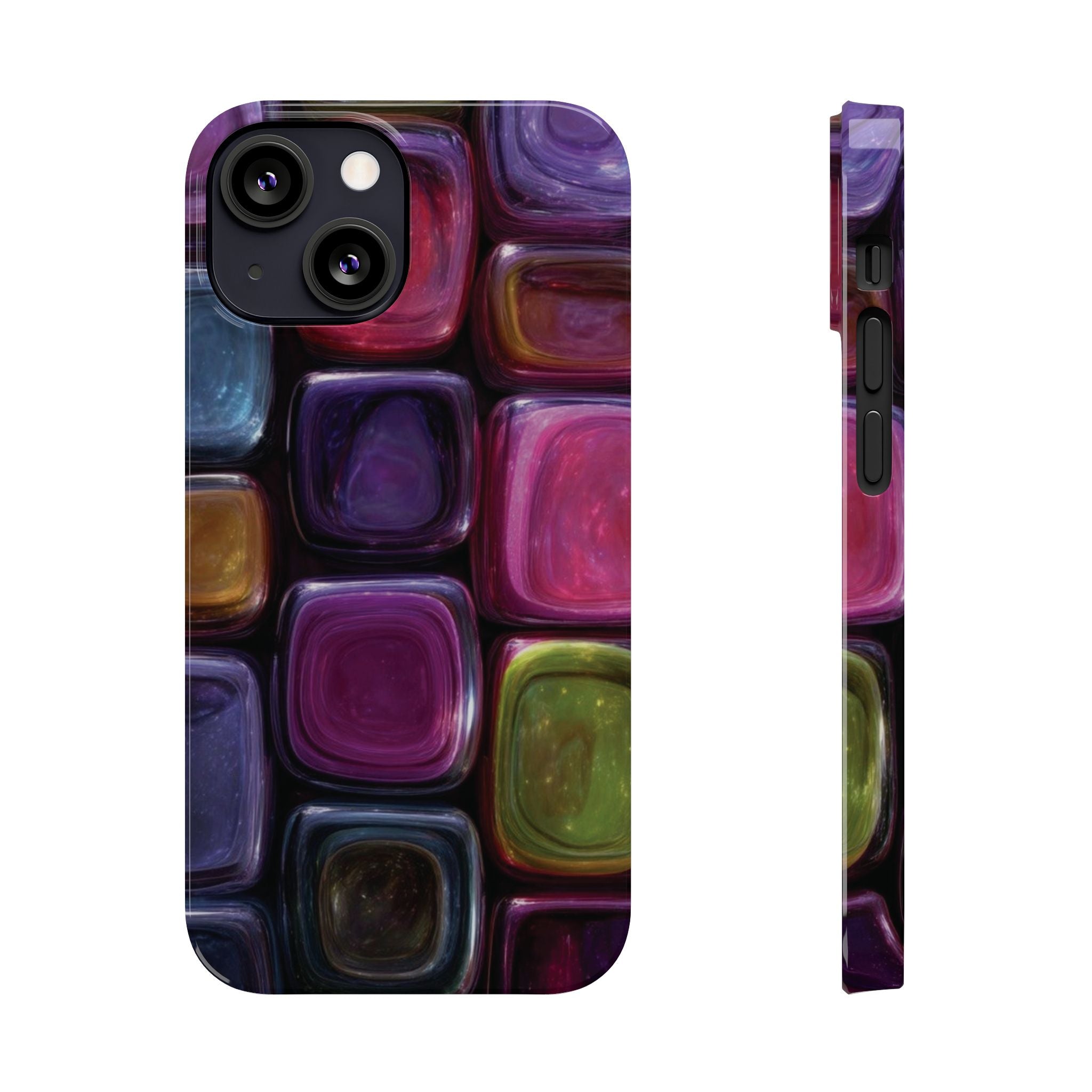 Slim Phone Case — Colorful Abstract Paint Palette Design
