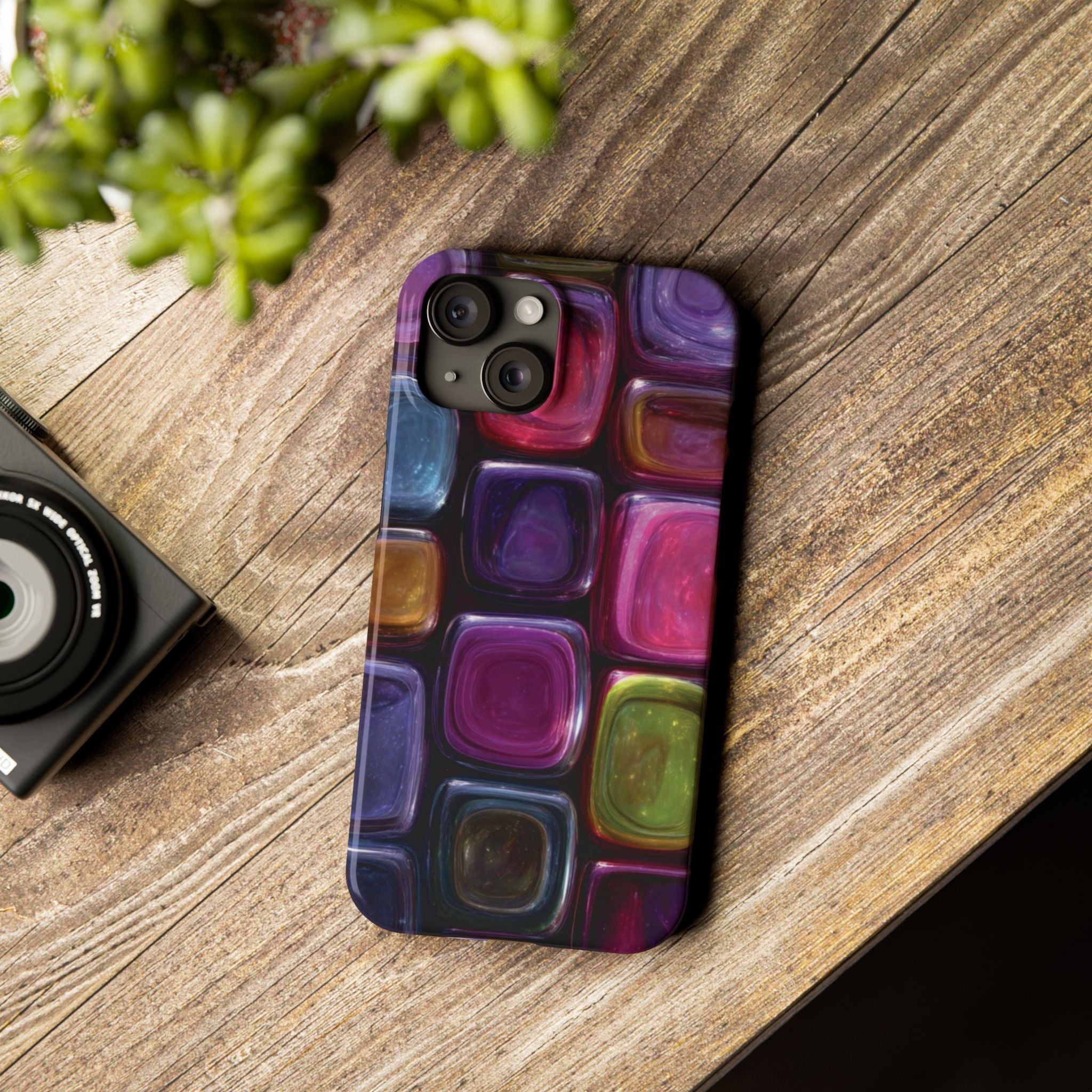Slim Phone Case — Colorful Abstract Paint Palette Design