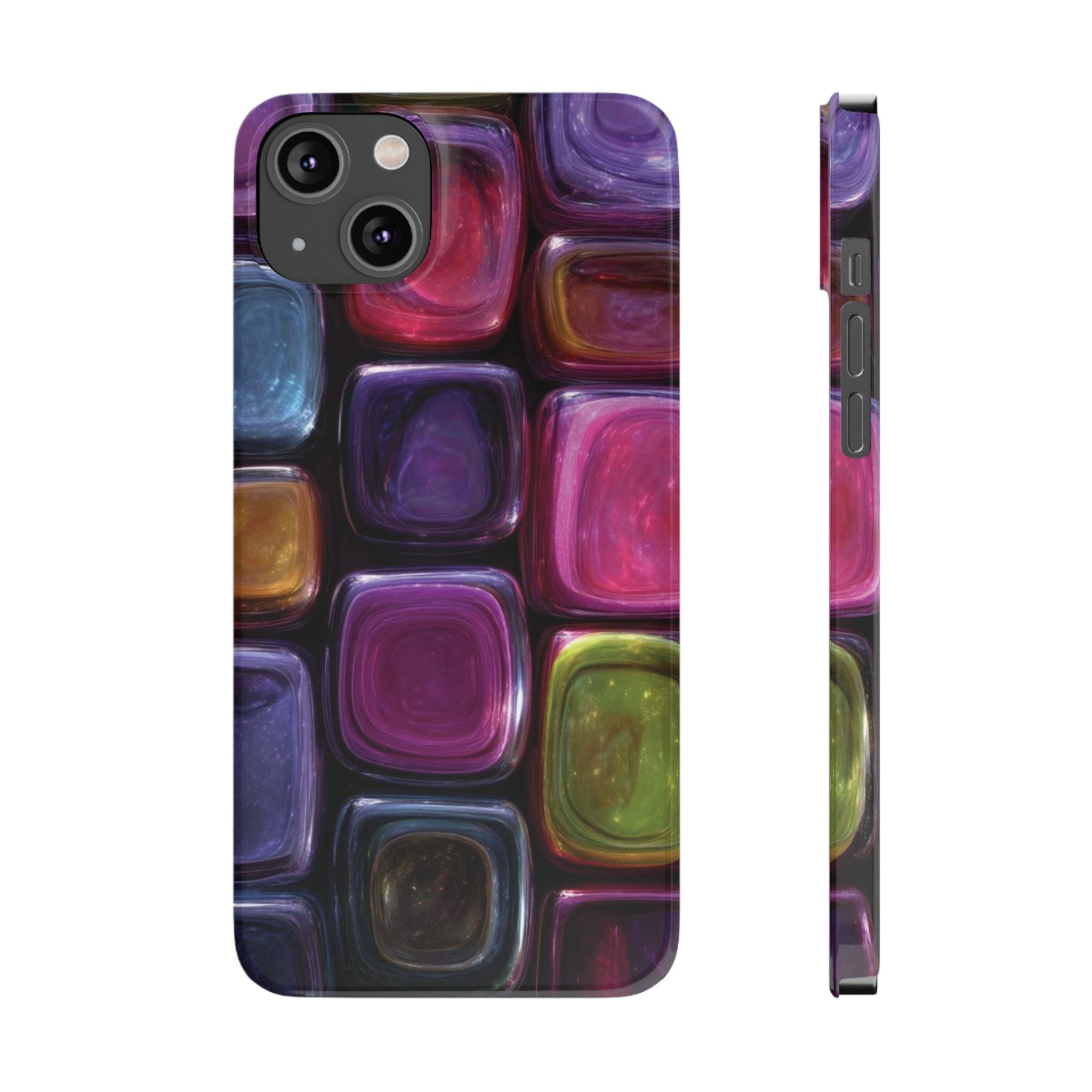 Slim Phone Case — Colorful Abstract Paint Palette Design
