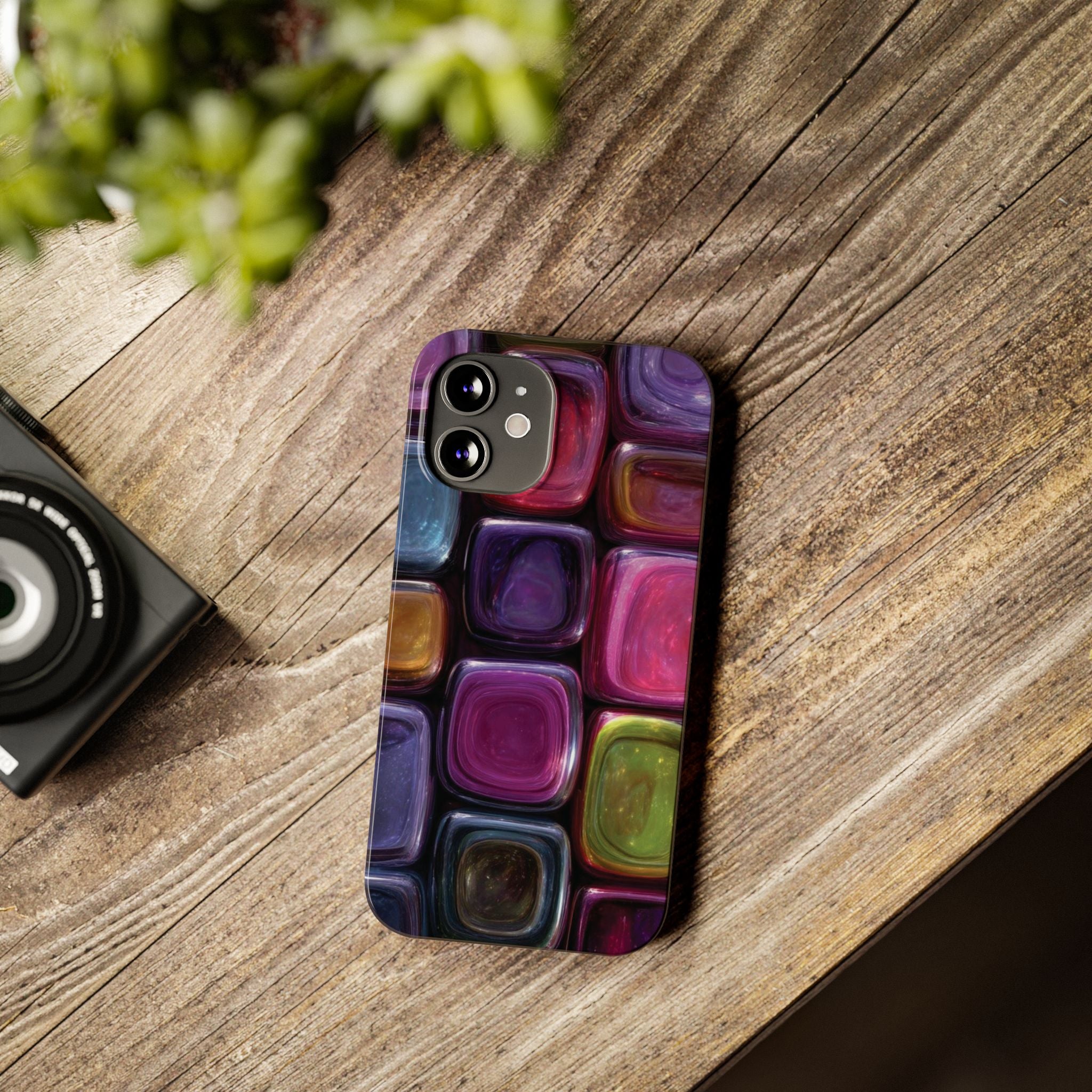 Slim Phone Case — Colorful Abstract Paint Palette Design