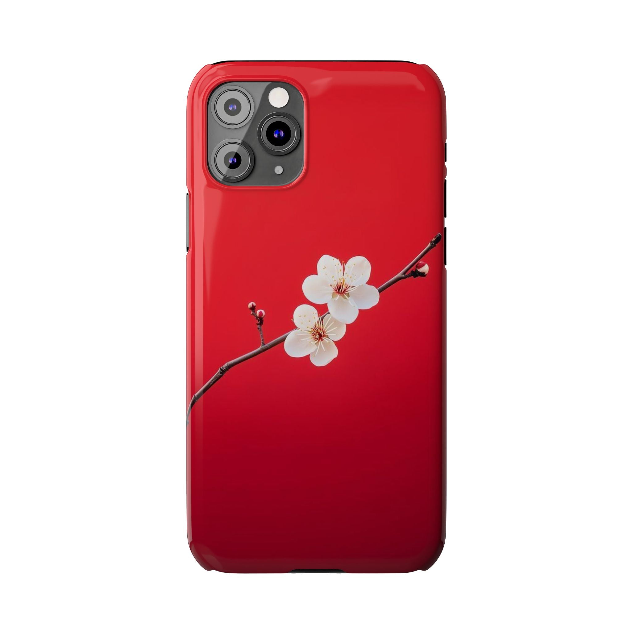 Minimal Red Sakura Blossom Design