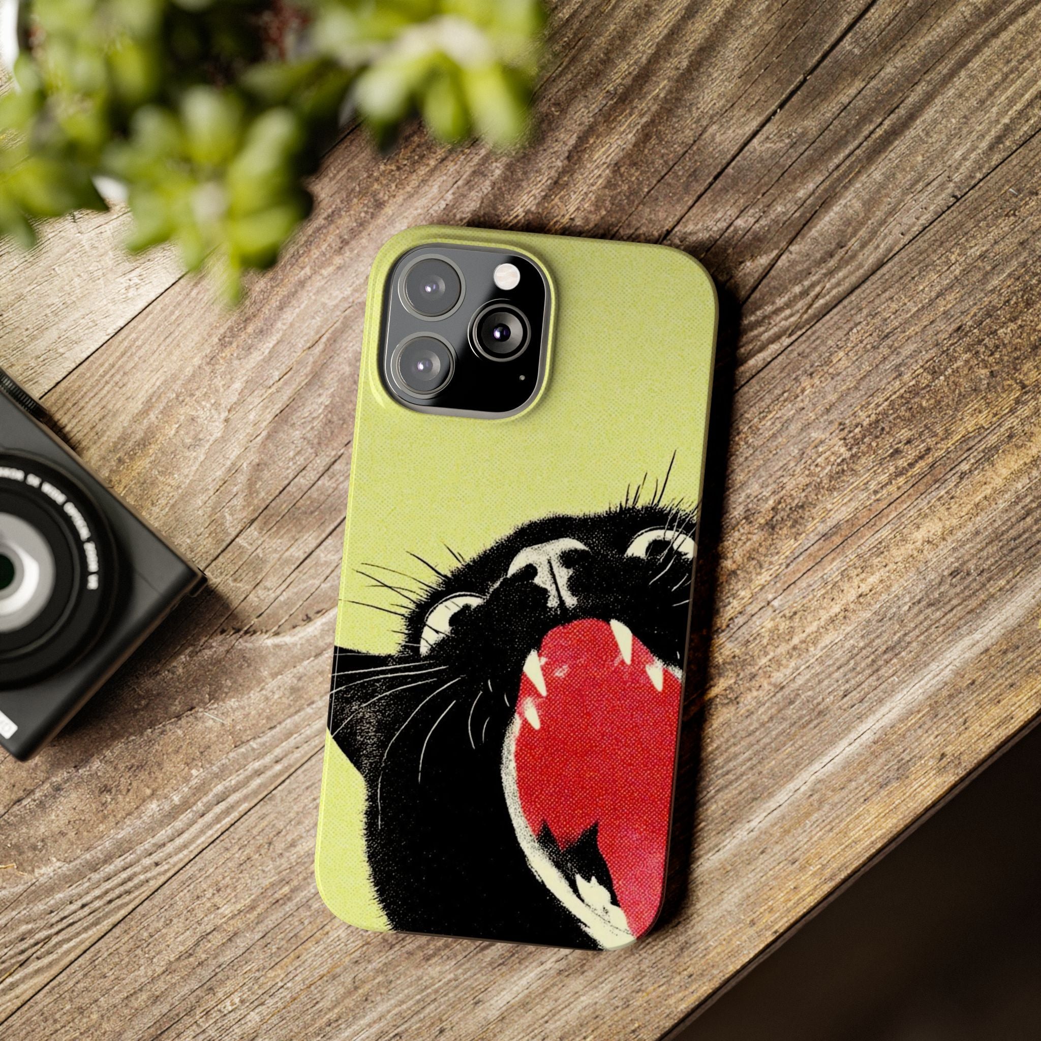 Black Cat Cute Retro Kitty Phone Cover