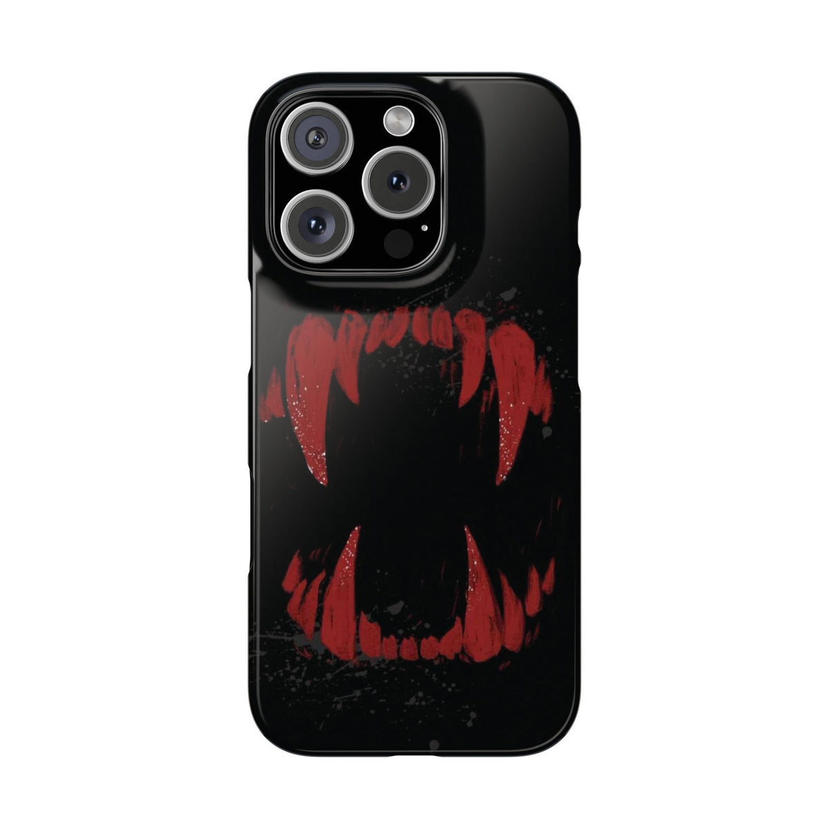 Vampire Fangs Slim Phone Case — Gothic Red Bite Design