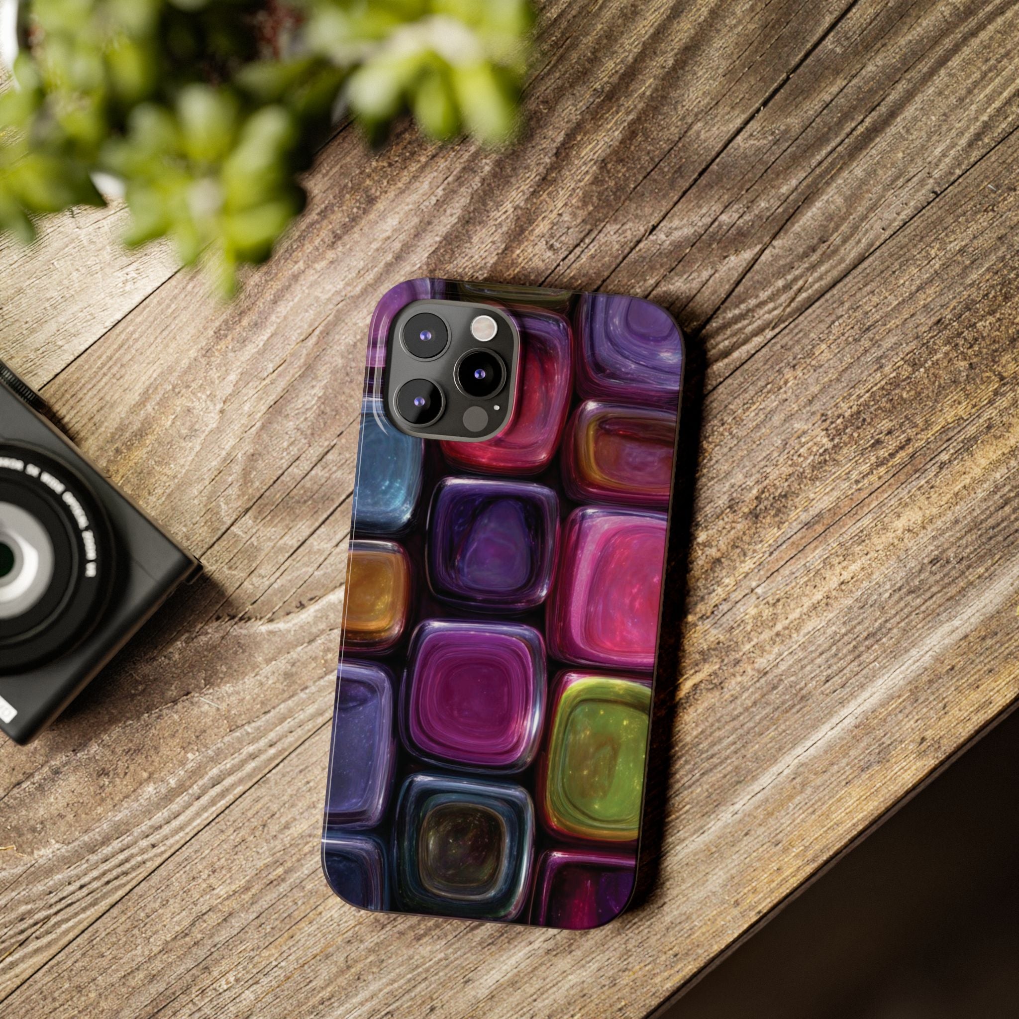 Slim Phone Case — Colorful Abstract Paint Palette Design