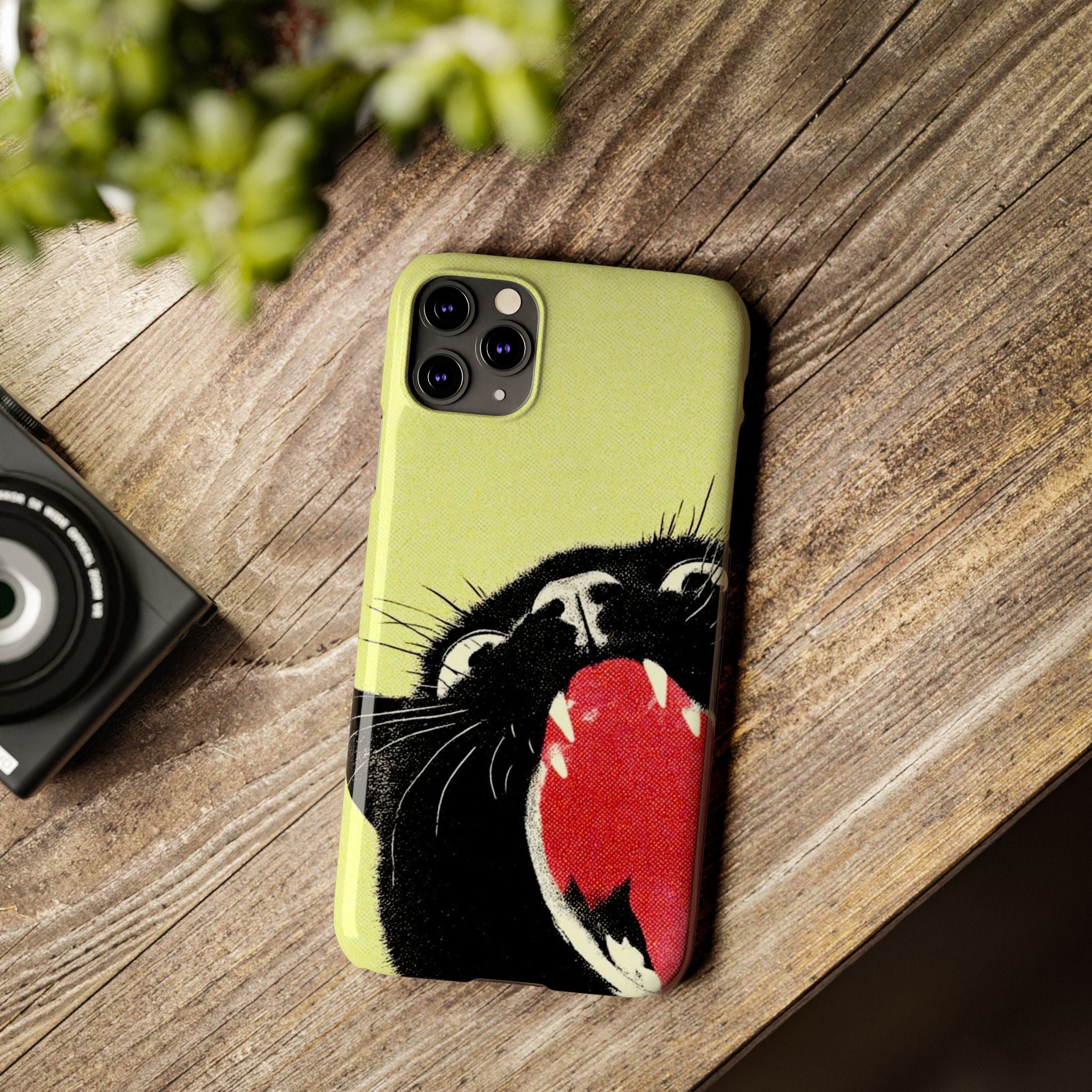 Black Cat Cute Retro Kitty Phone Cover