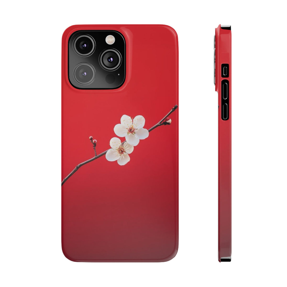 Minimal Red Sakura Blossom Design