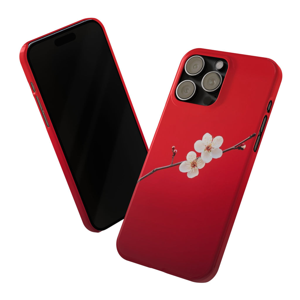 Minimal Red Sakura Blossom Design