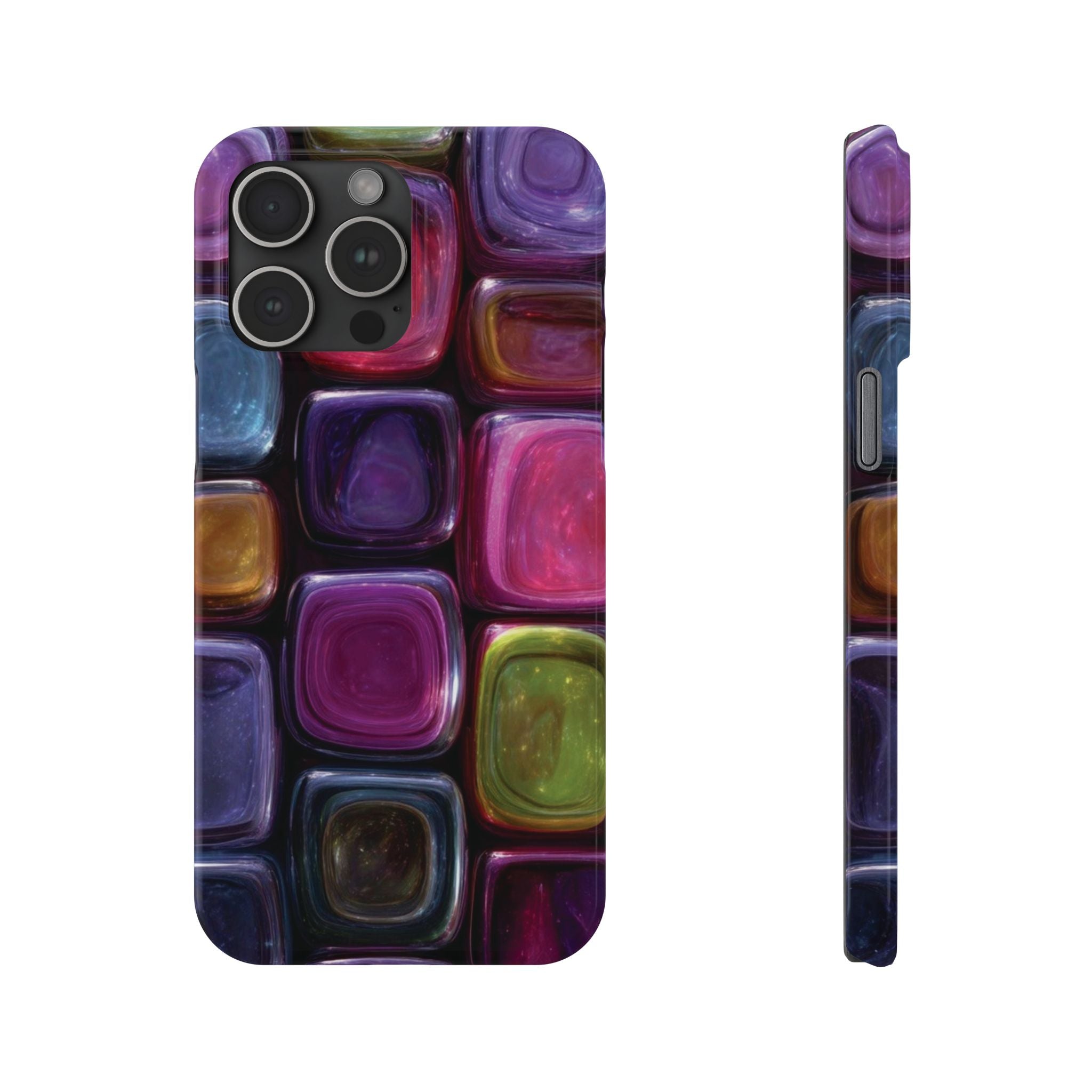 Slim Phone Case — Colorful Abstract Paint Palette Design