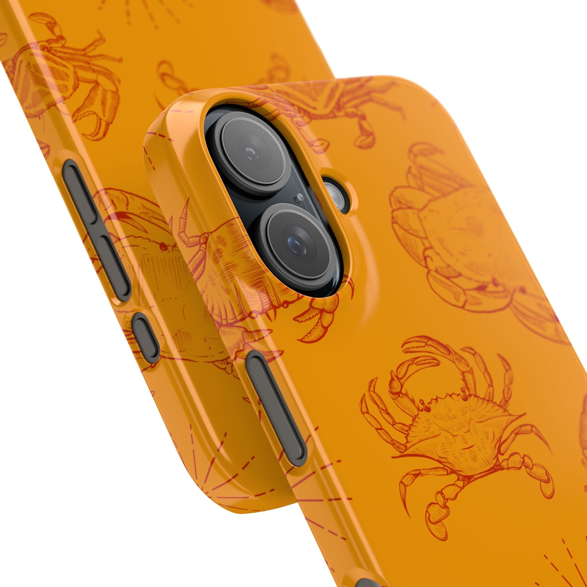 Crab Pattern Slim Phone Case — Orange Nautical Beach Vibe