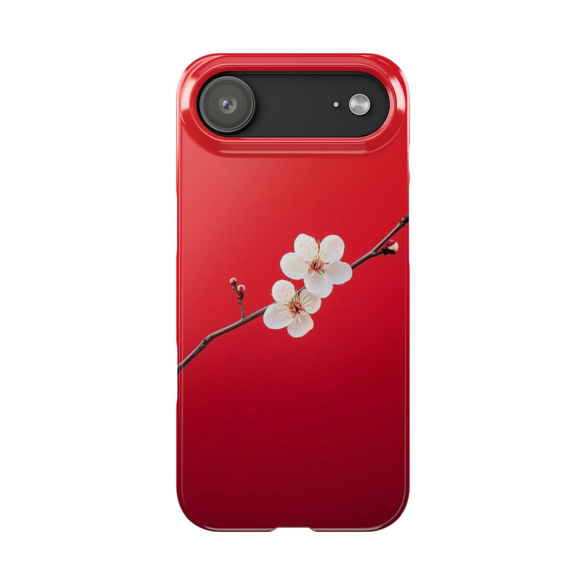 Minimal Red Sakura Blossom Design