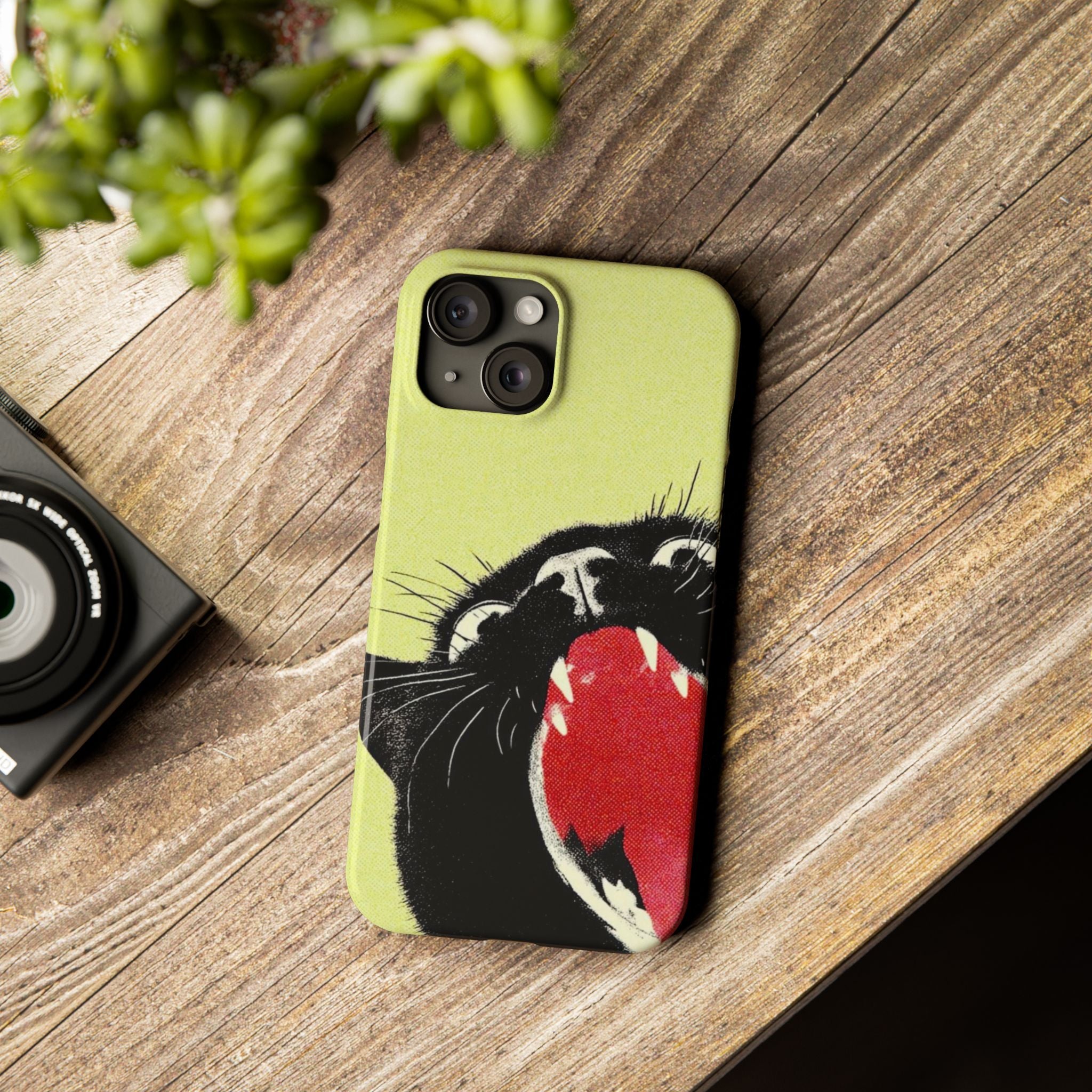 Black Cat Cute Retro Kitty Phone Cover