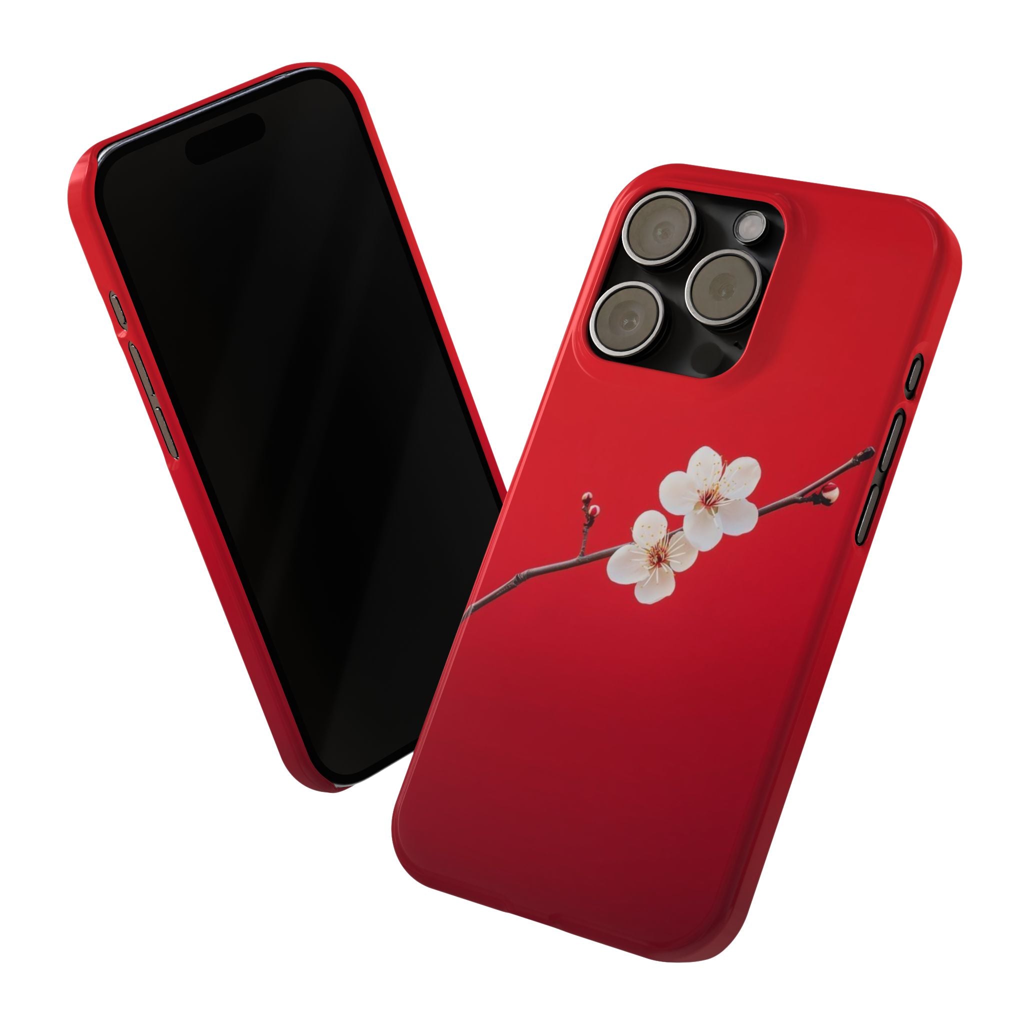 Minimal Red Sakura Blossom Design