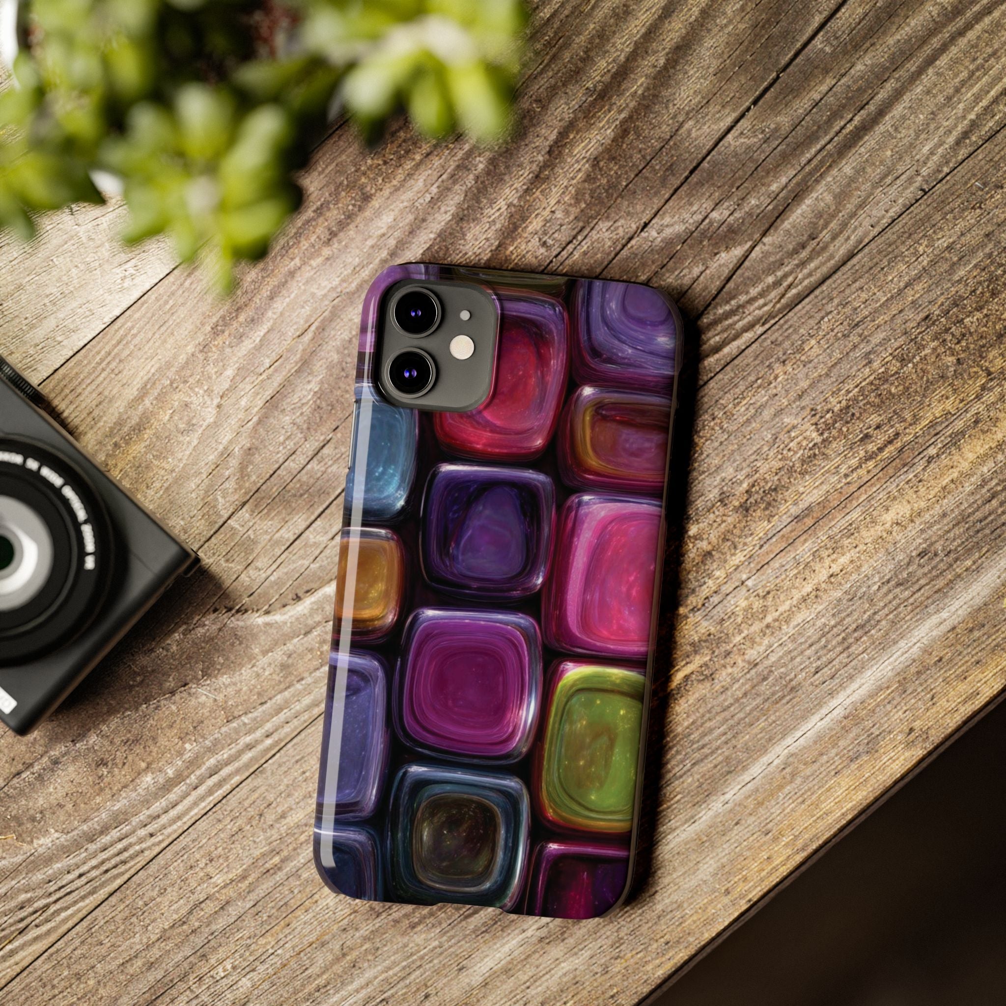 Slim Phone Case — Colorful Abstract Paint Palette Design