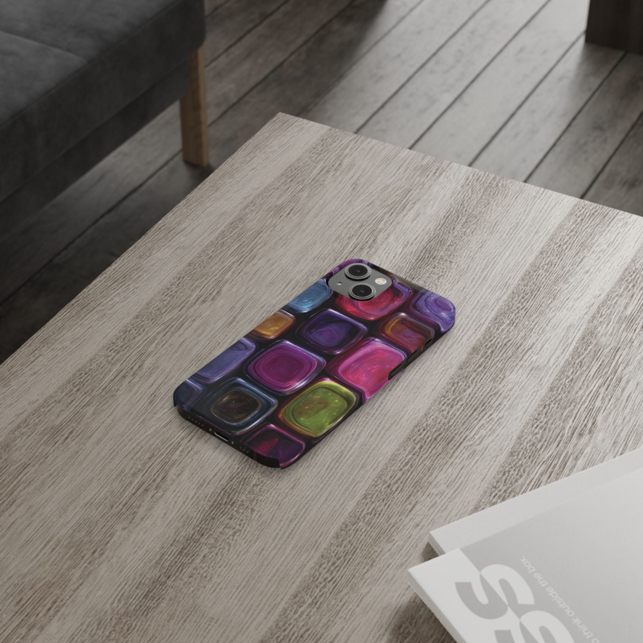 Slim Phone Case — Colorful Abstract Paint Palette Design