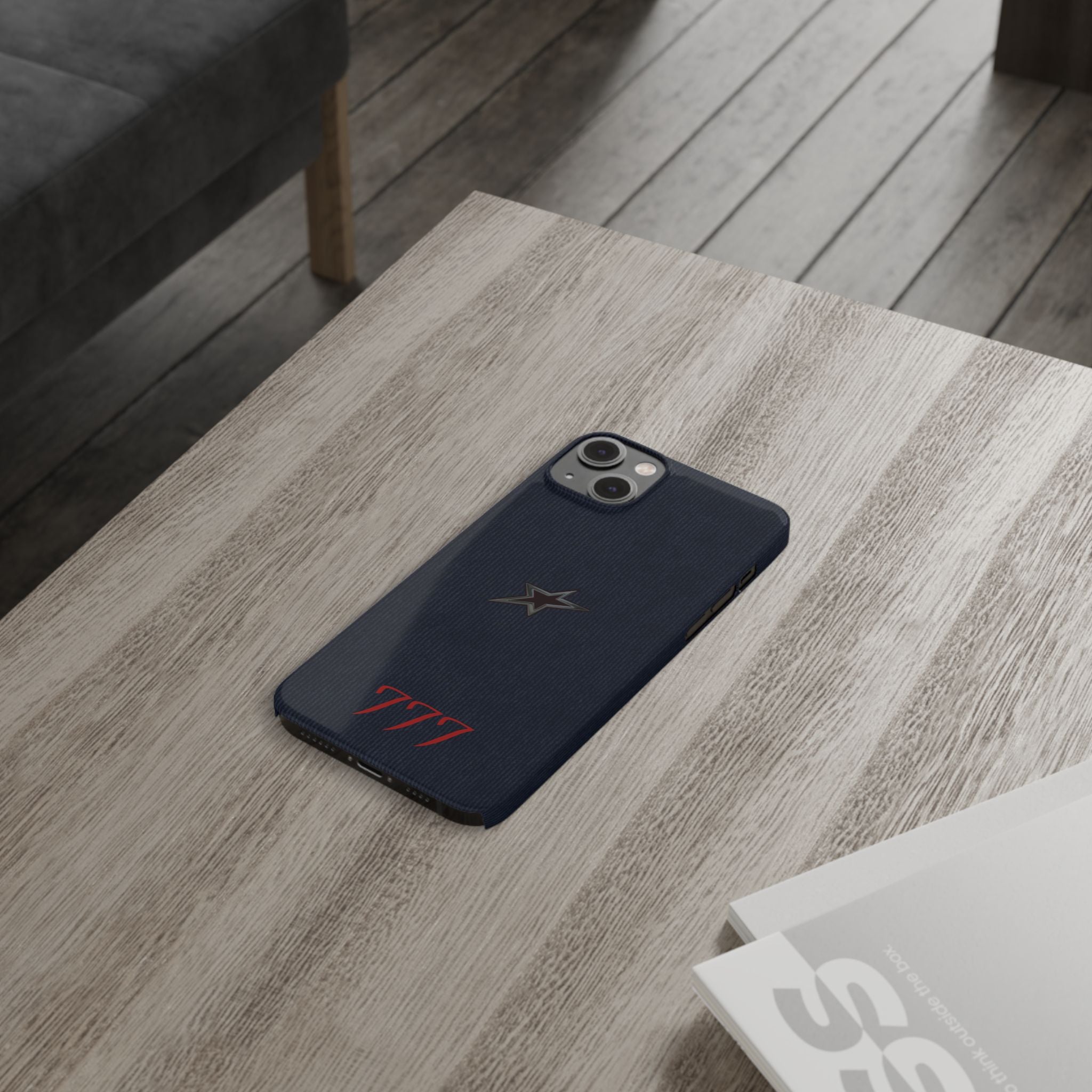Navy Star Accent with Red 777 Monogram