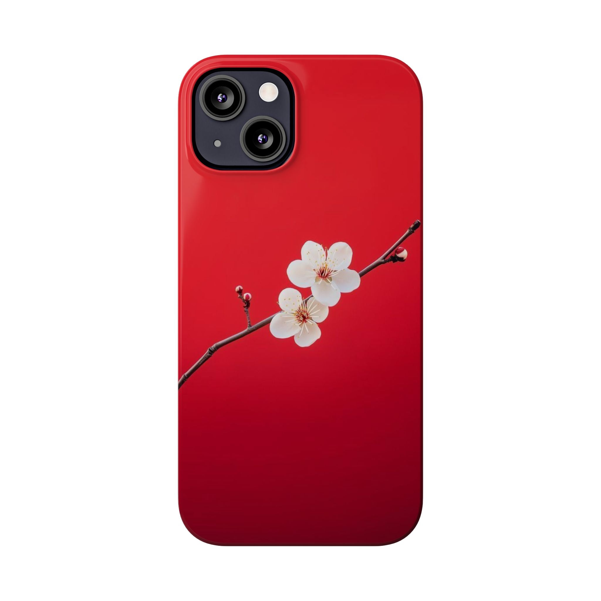 Minimal Red Sakura Blossom Design