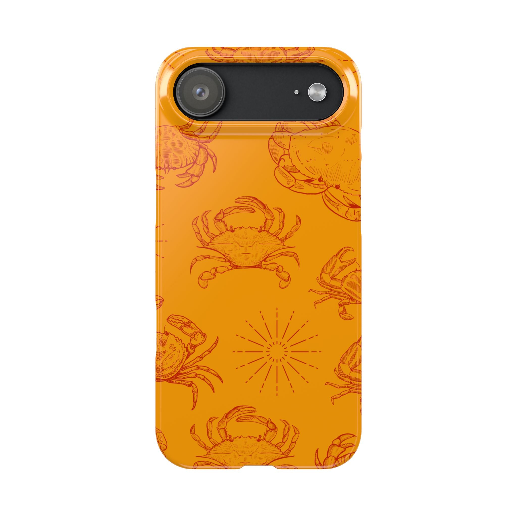 Crab Pattern Slim Phone Case — Orange Nautical Beach Vibe