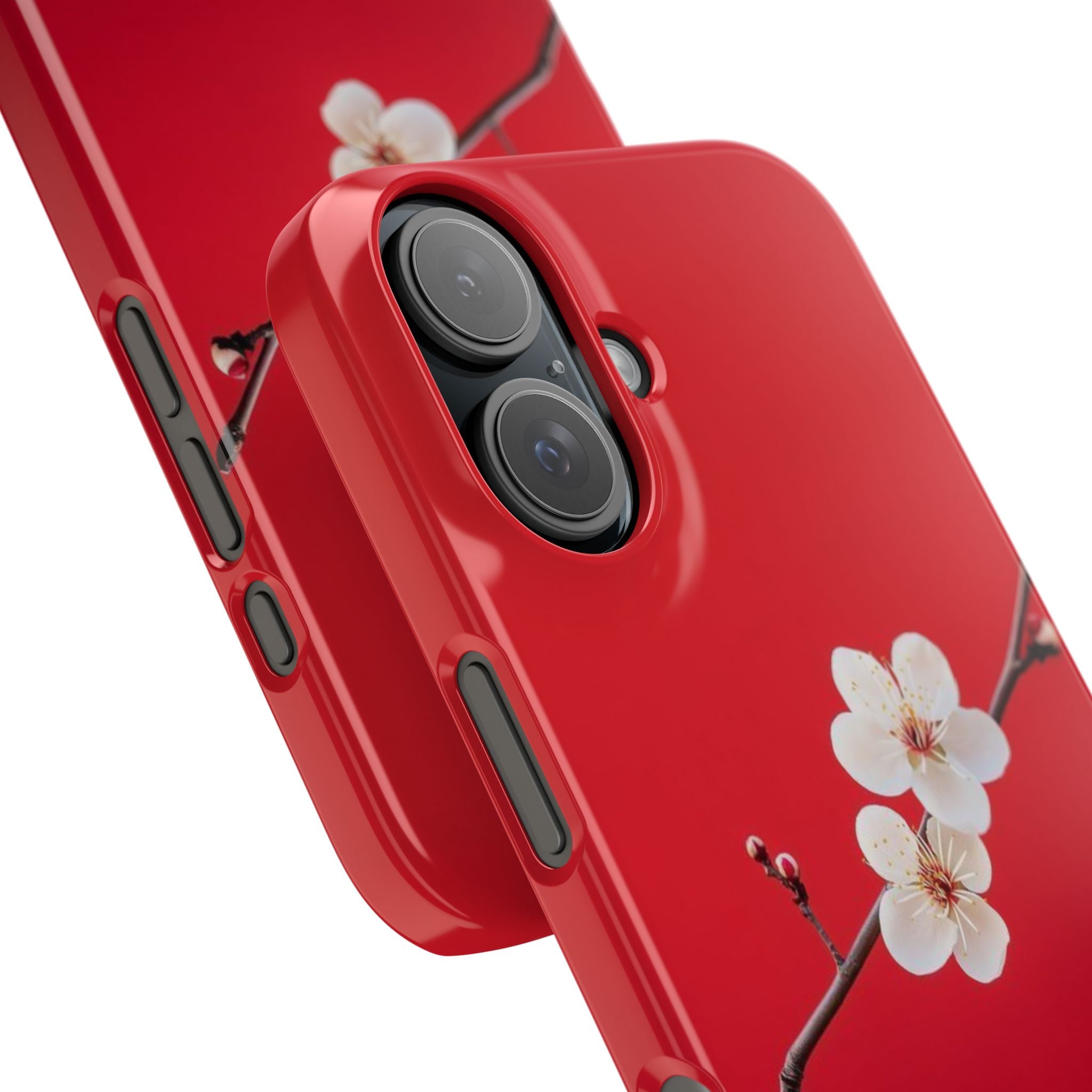 Minimal Red Sakura Blossom Design