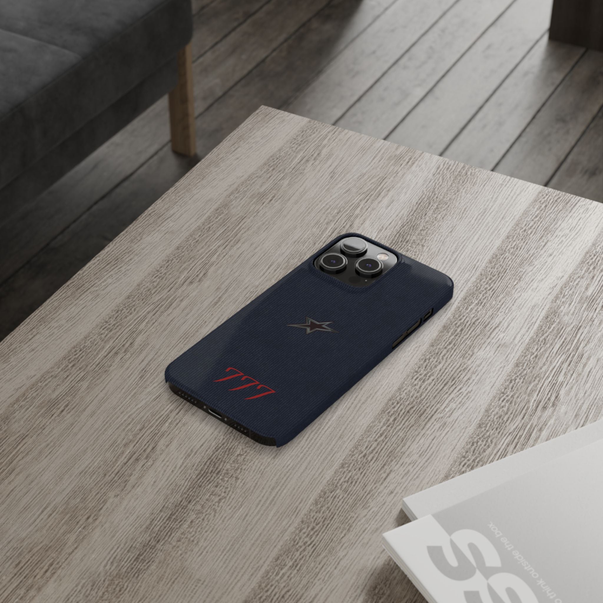 Navy Star Accent with Red 777 Monogram