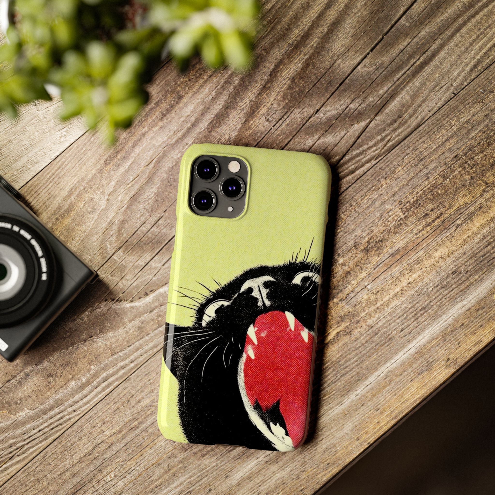 Black Cat Cute Retro Kitty Phone Cover