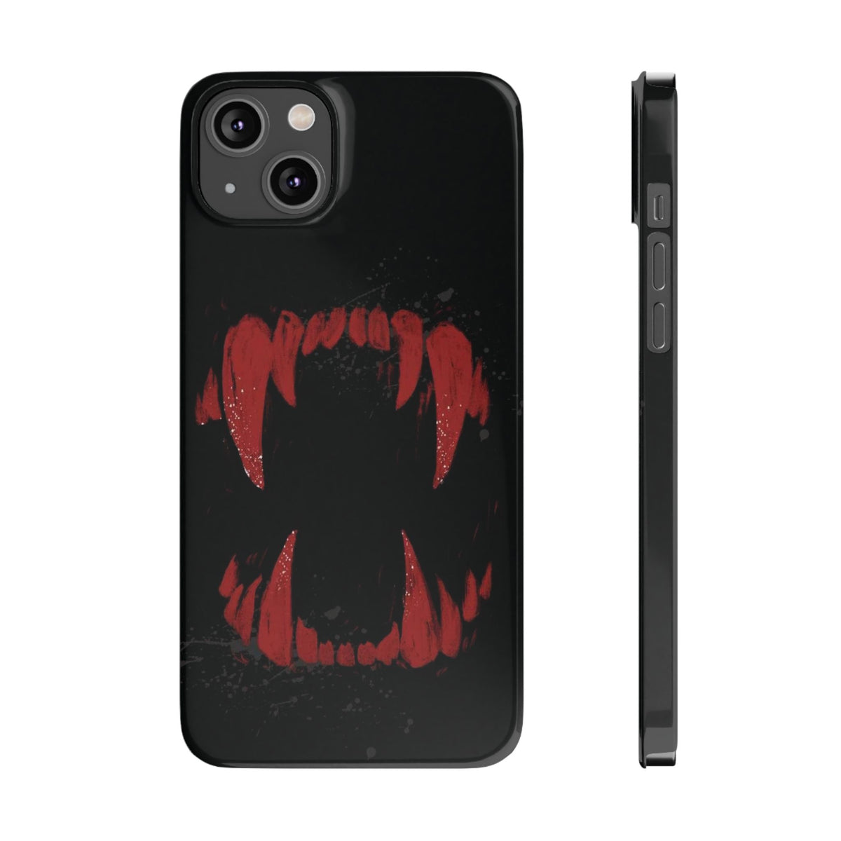 Vampire Fangs Slim Phone Case — Gothic Red Bite Design