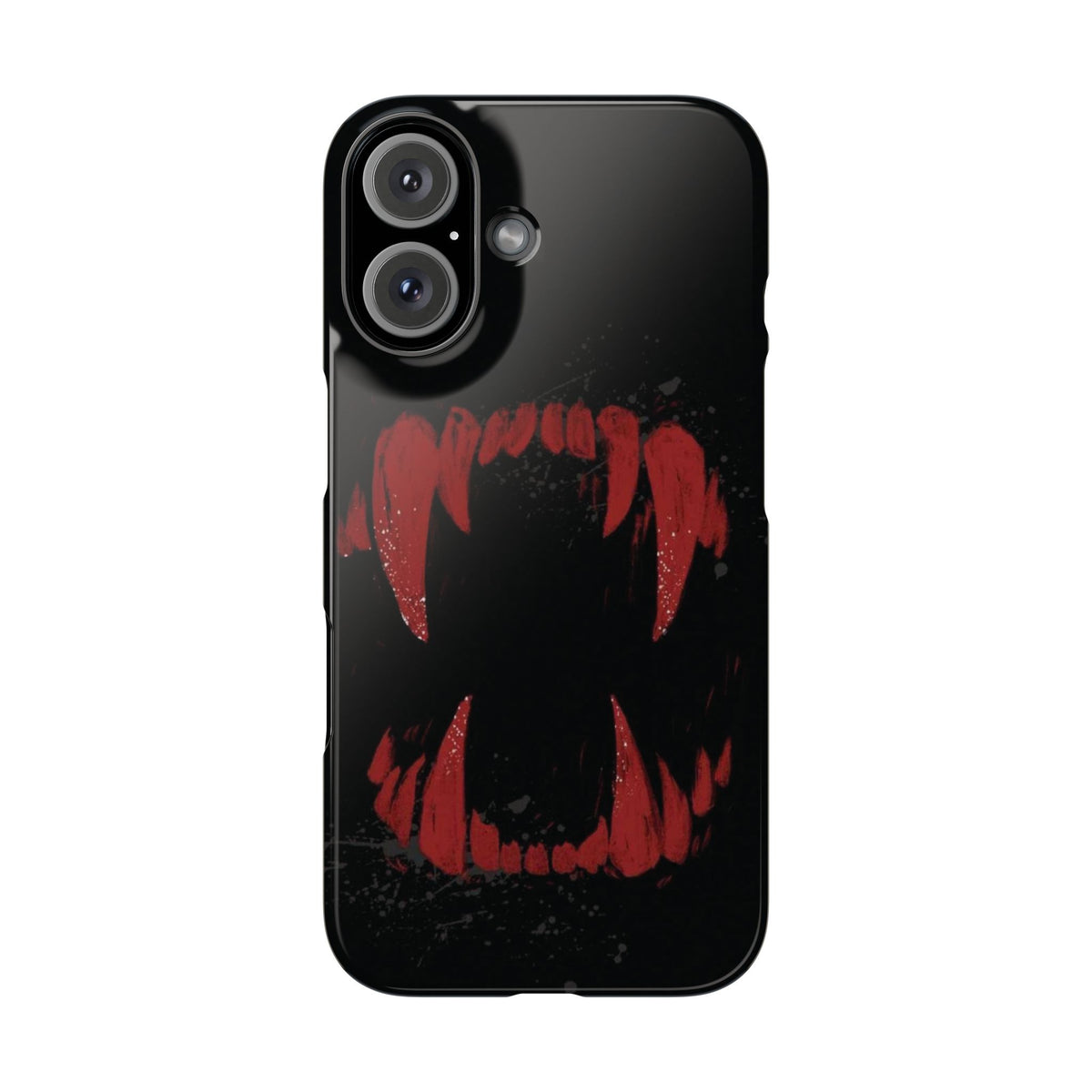 Vampire Fangs Slim Phone Case — Gothic Red Bite Design