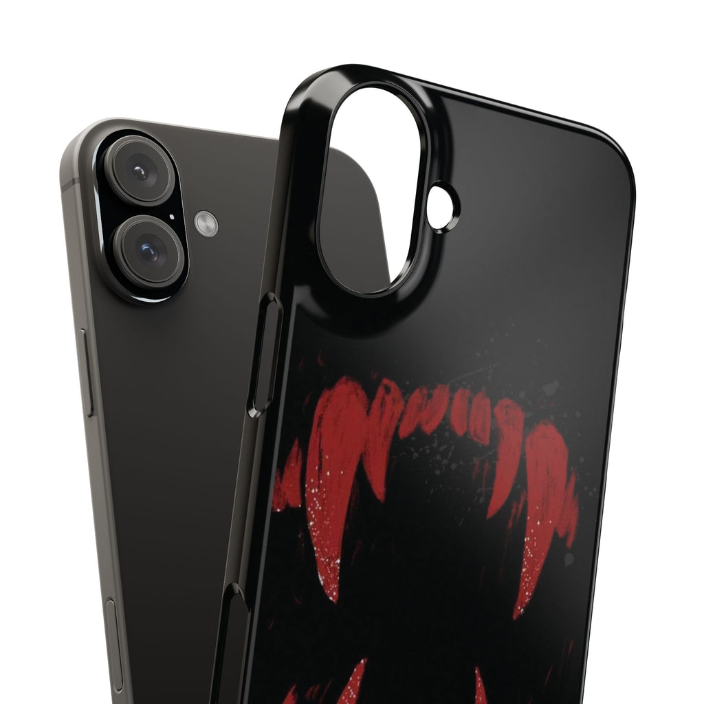 Vampire Fangs Slim Phone Case — Gothic Red Bite Design