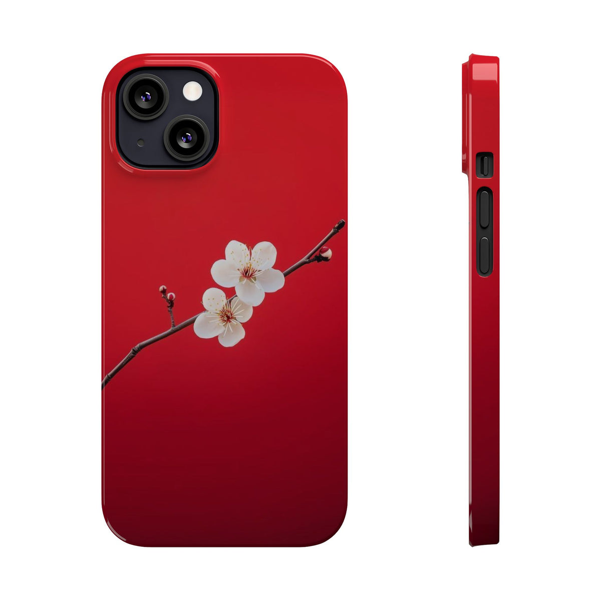 Minimal Red Sakura Blossom Design