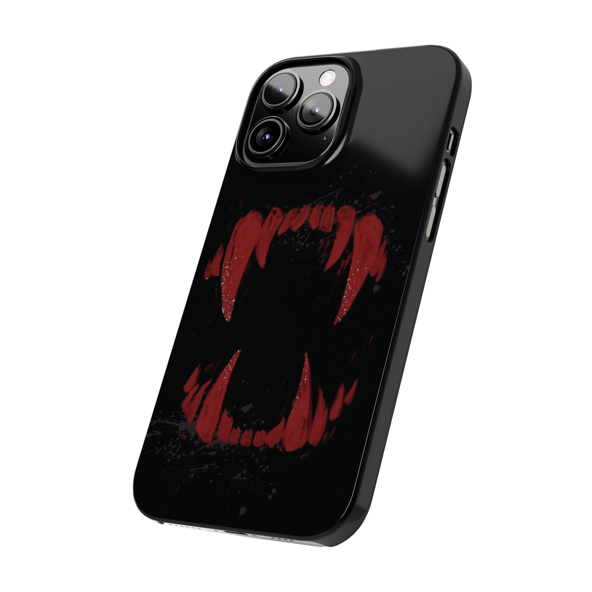 Vampire Fangs Slim Phone Case — Gothic Red Bite Design