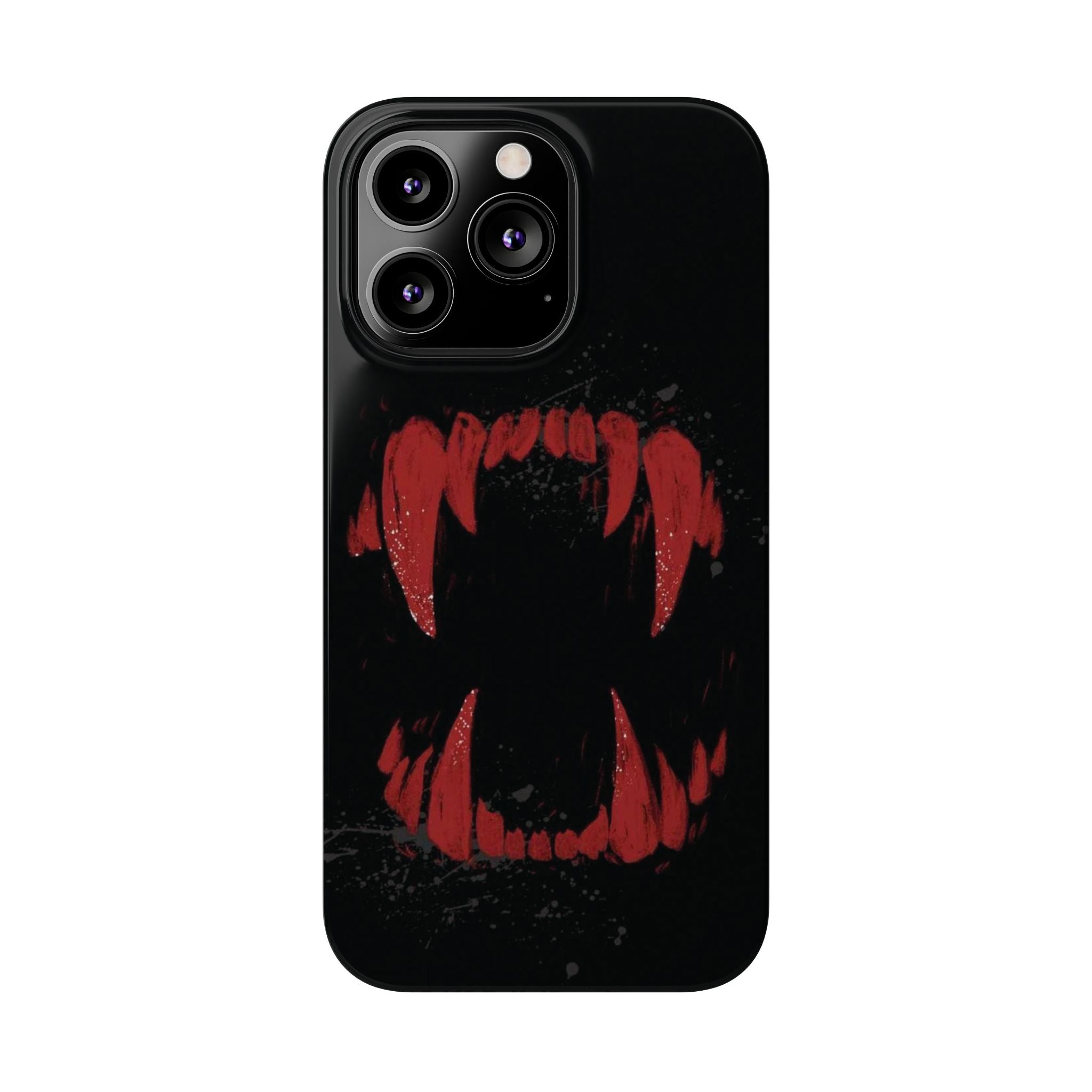 Vampire Fangs Slim Phone Case — Gothic Red Bite Design