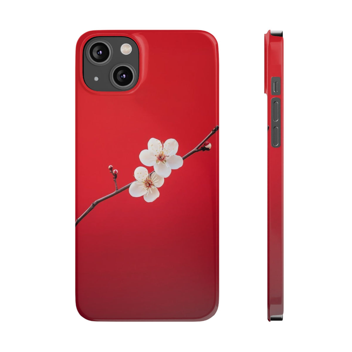 Minimal Red Sakura Blossom Design