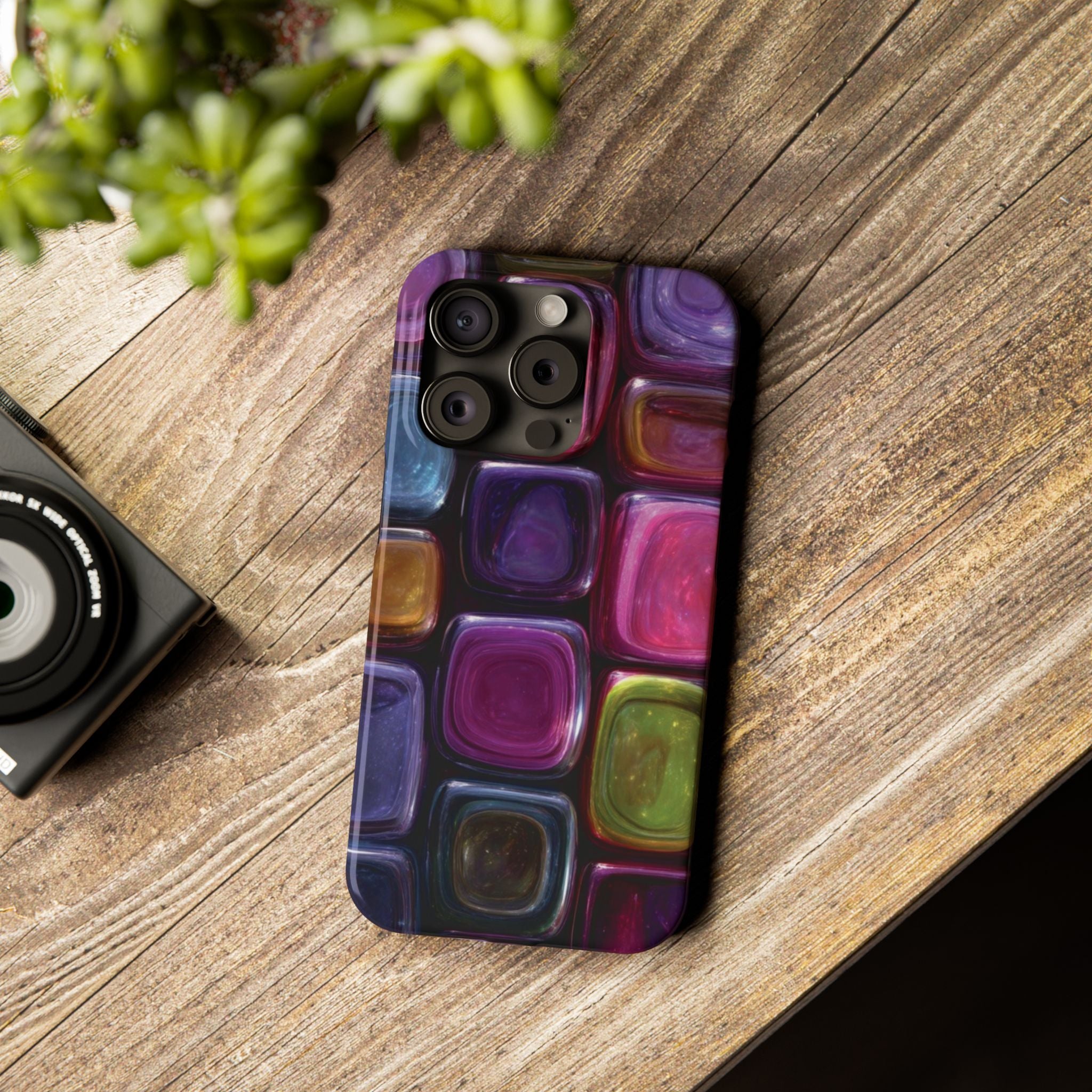 Slim Phone Case — Colorful Abstract Paint Palette Design