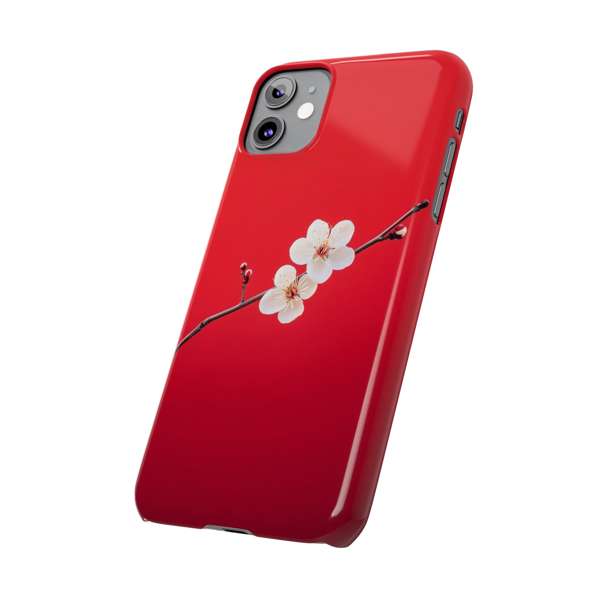 Minimal Red Sakura Blossom Design