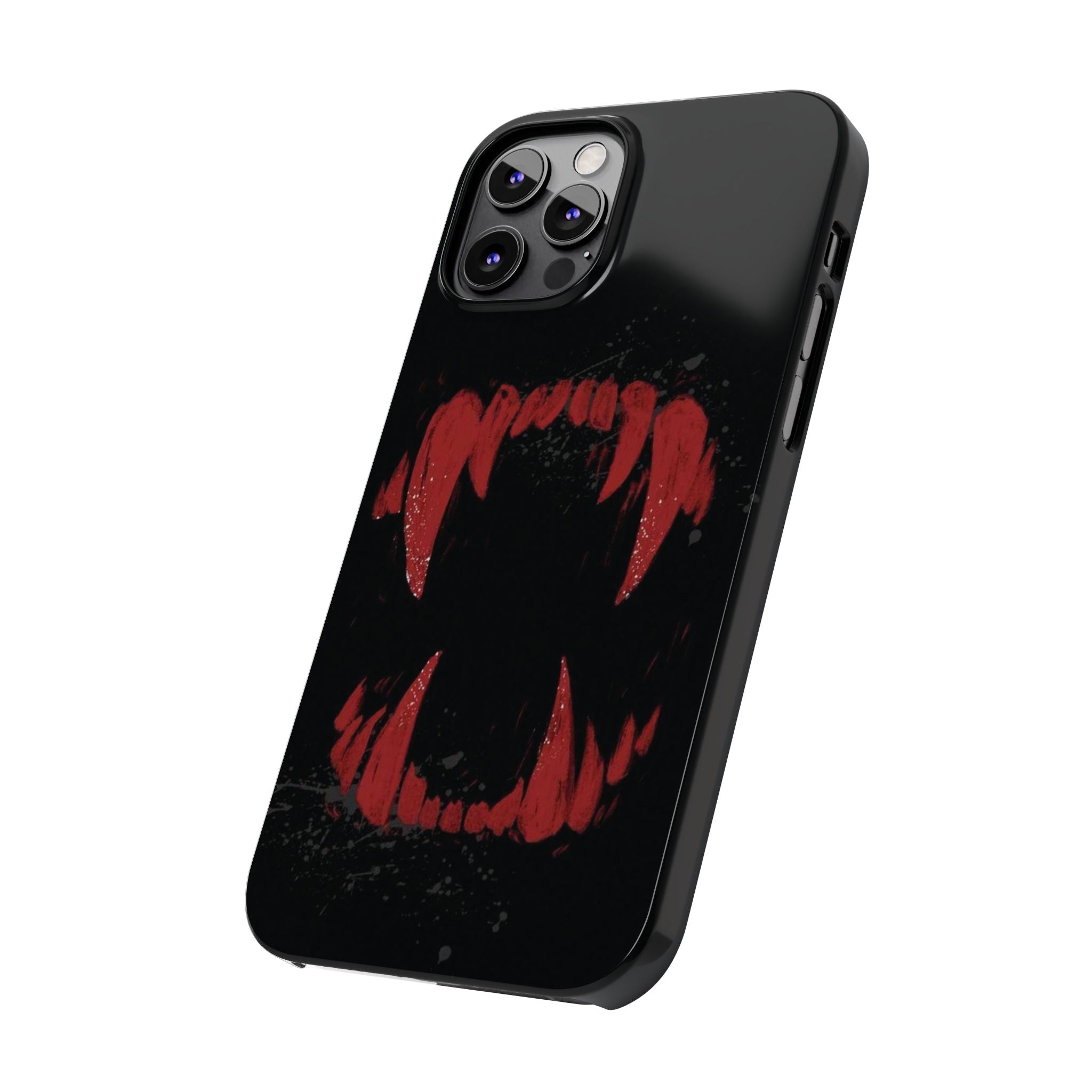 Vampire Fangs Slim Phone Case — Gothic Red Bite Design