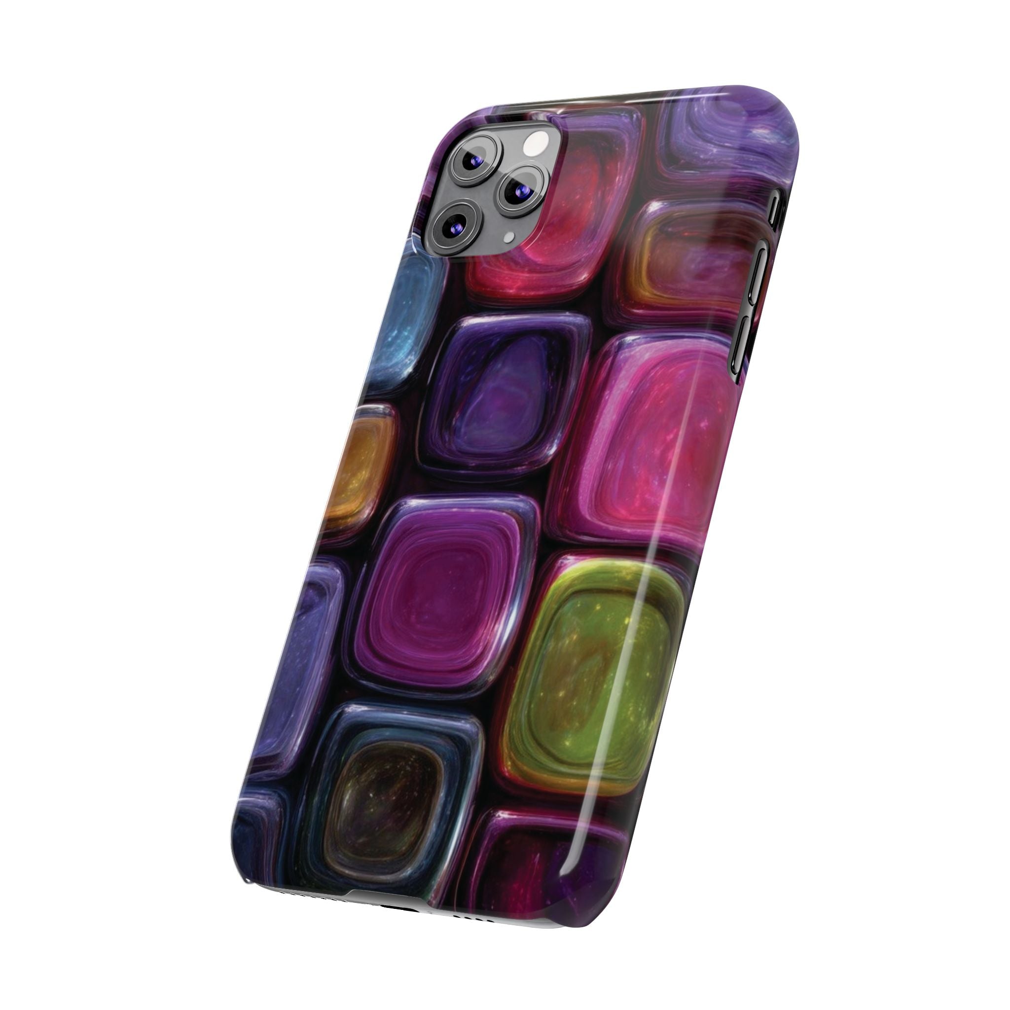 Slim Phone Case — Colorful Abstract Paint Palette Design