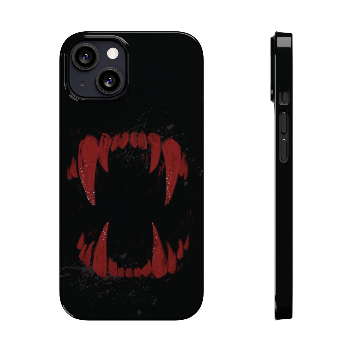Vampire Fangs Slim Phone Case — Gothic Red Bite Design