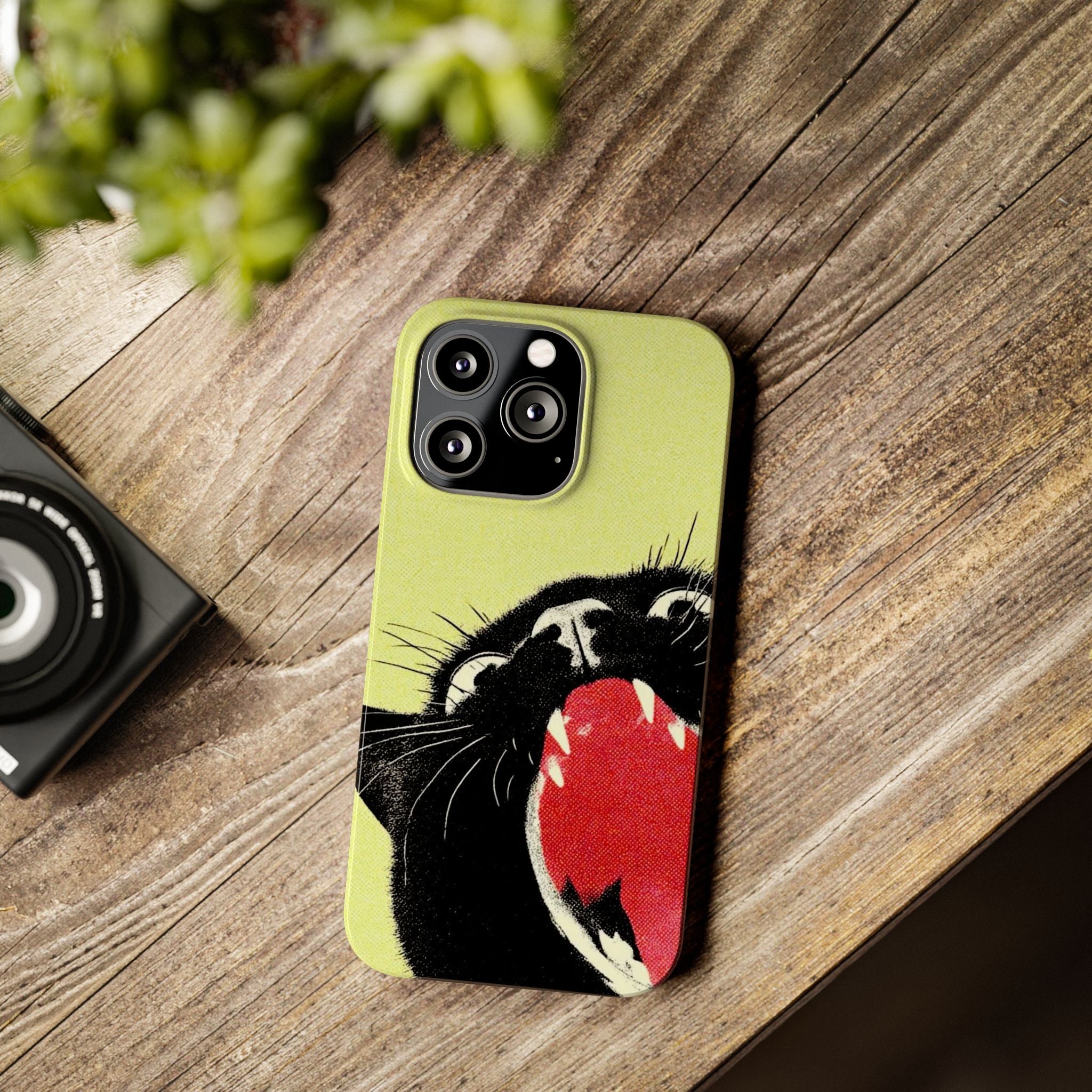 Black Cat Cute Retro Kitty Phone Cover