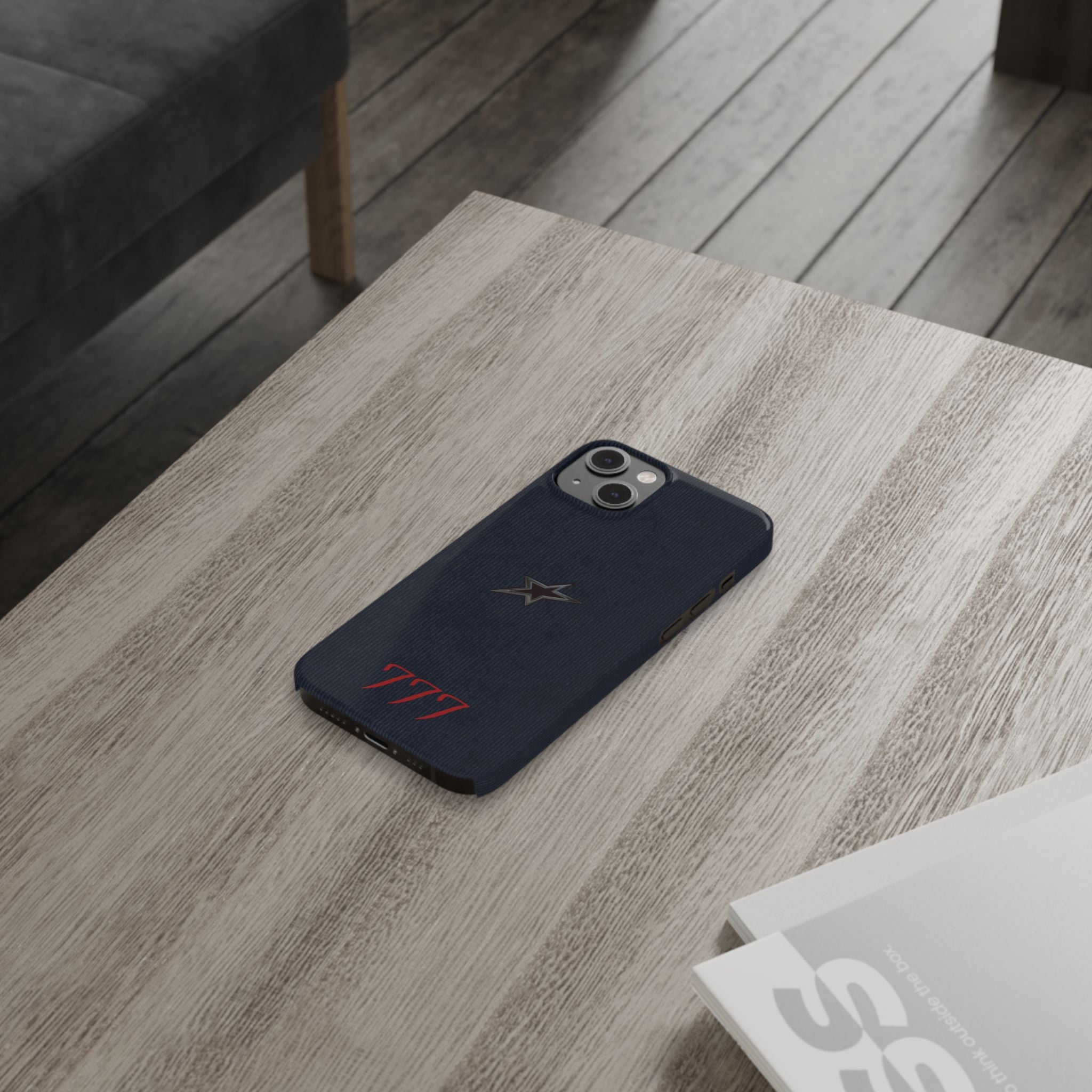 Navy Star Accent with Red 777 Monogram