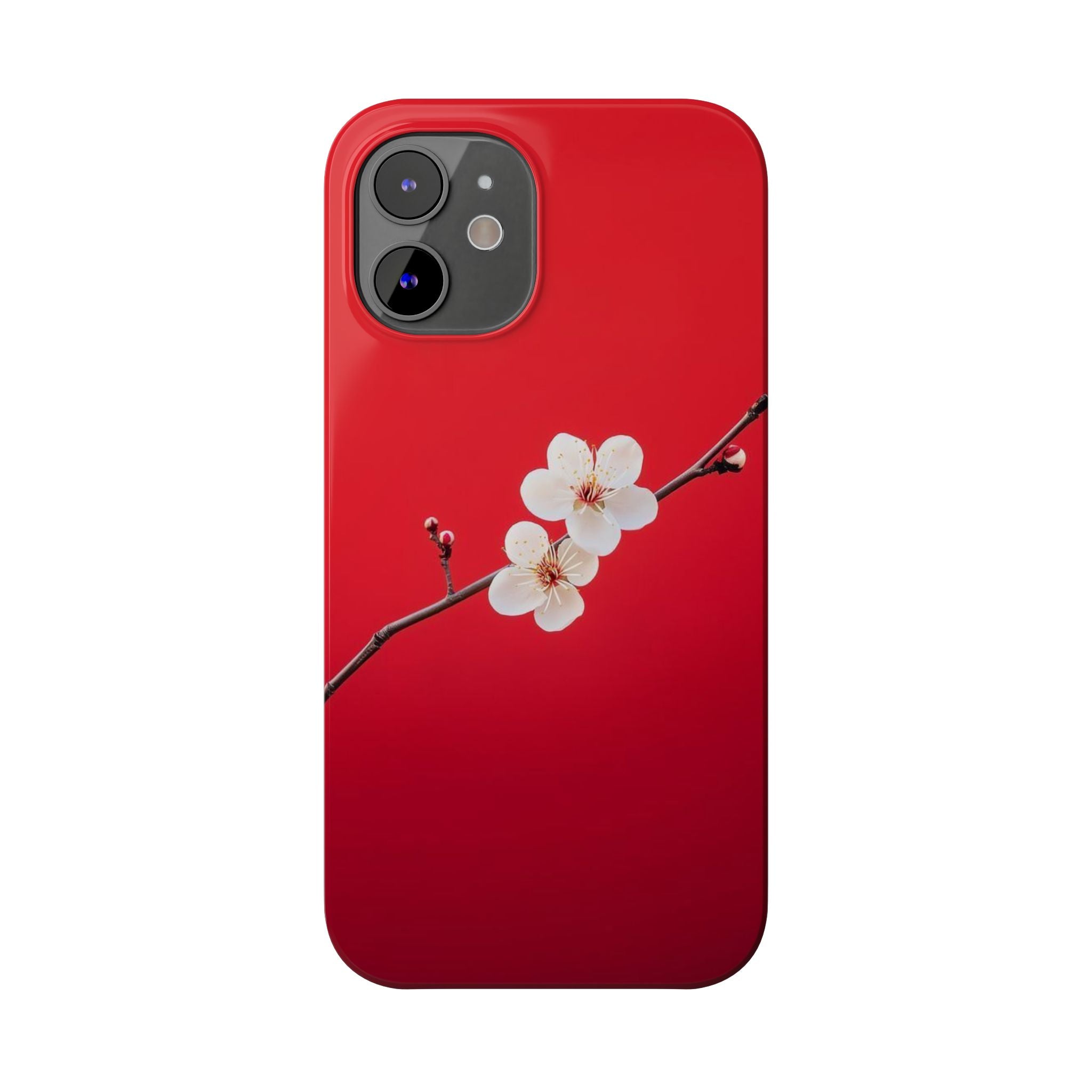 Minimal Red Sakura Blossom Design