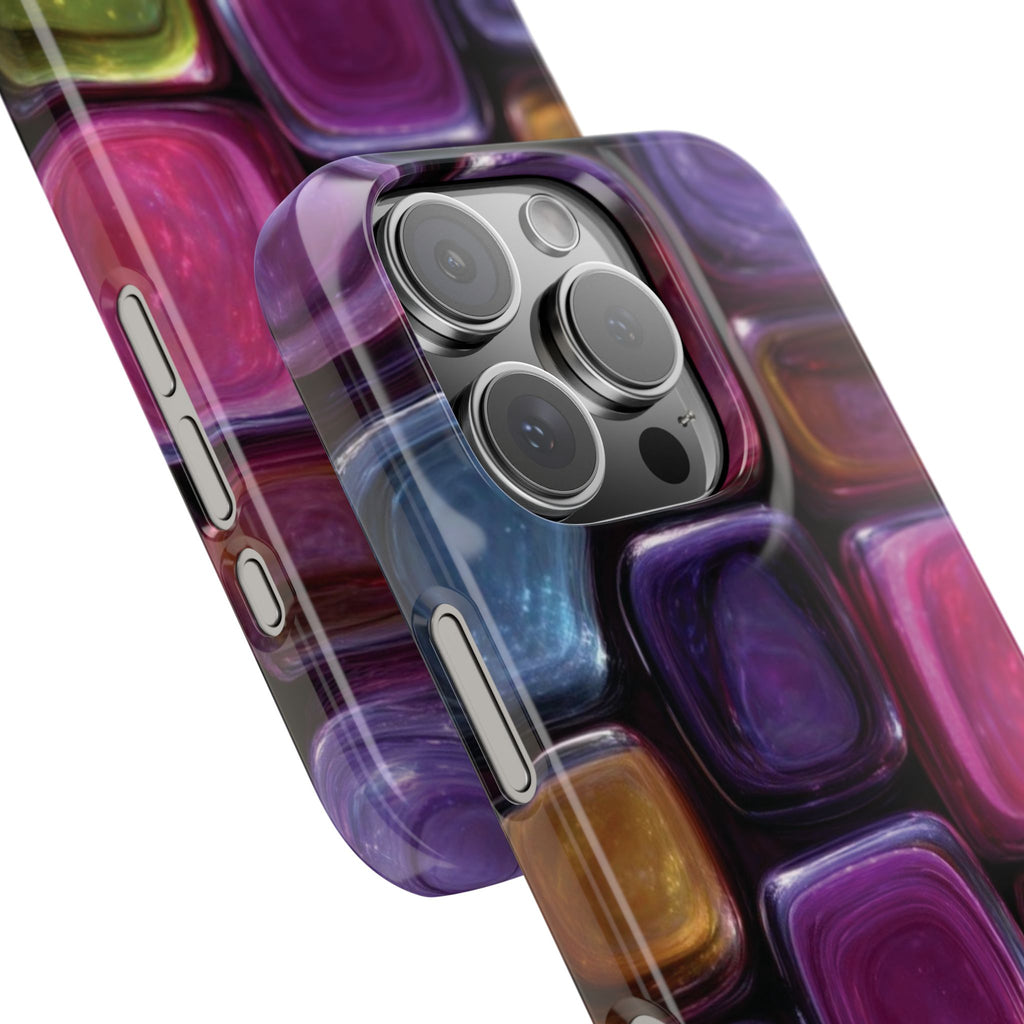 Slim Phone Case — Colorful Abstract Paint Palette Design