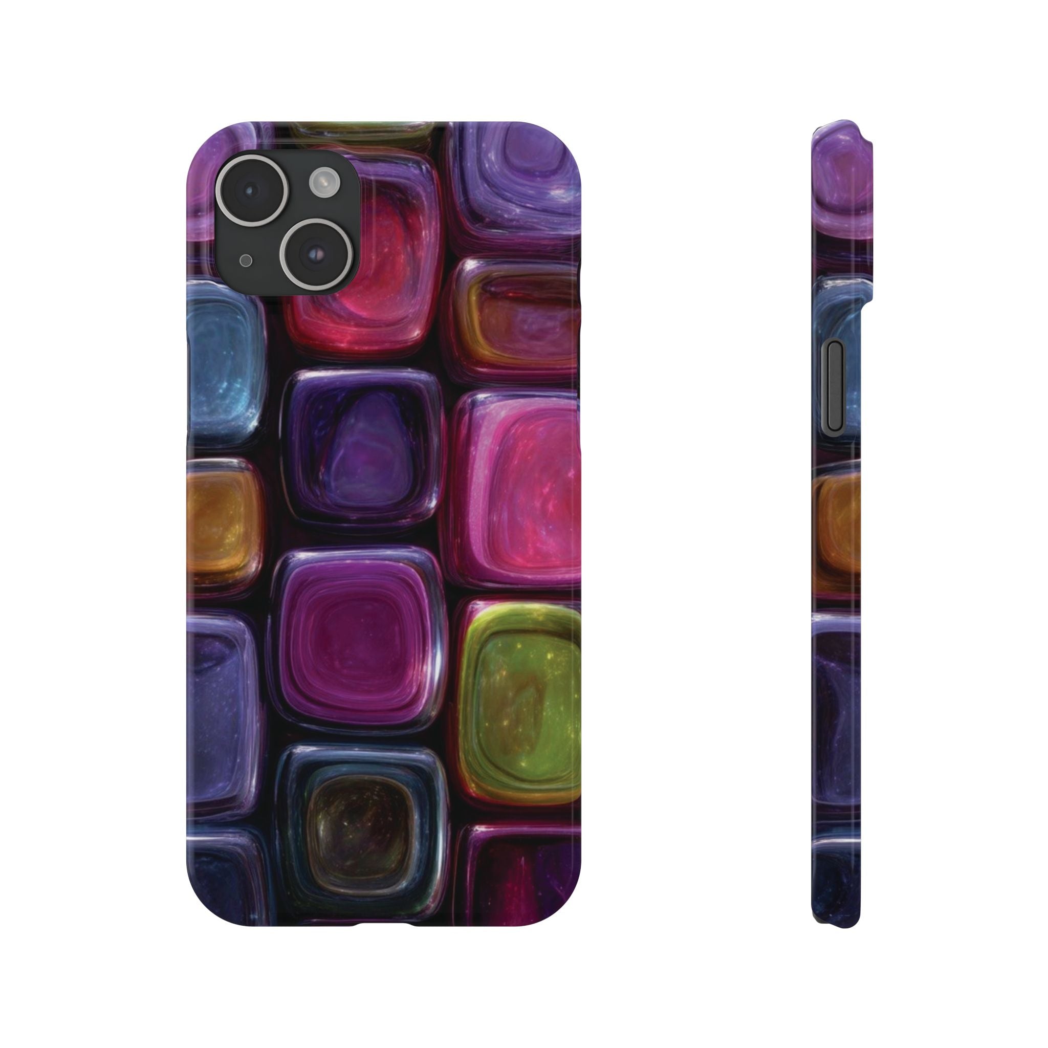Slim Phone Case — Colorful Abstract Paint Palette Design