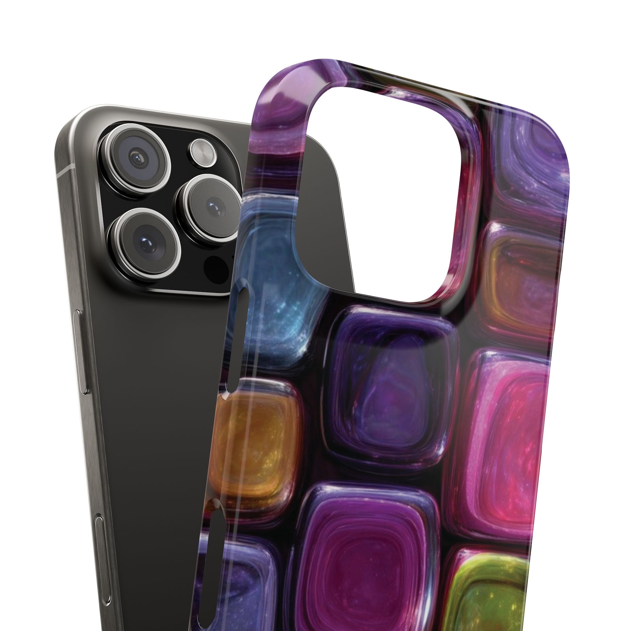 Slim Phone Case — Colorful Abstract Paint Palette Design