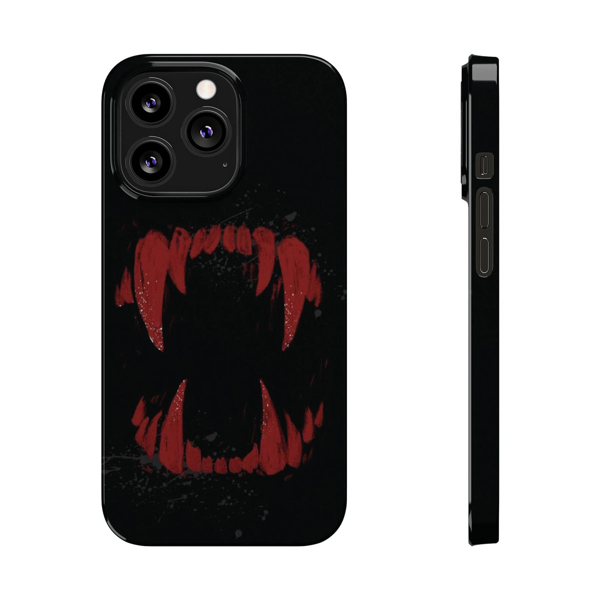 Vampire Fangs Slim Phone Case — Gothic Red Bite Design