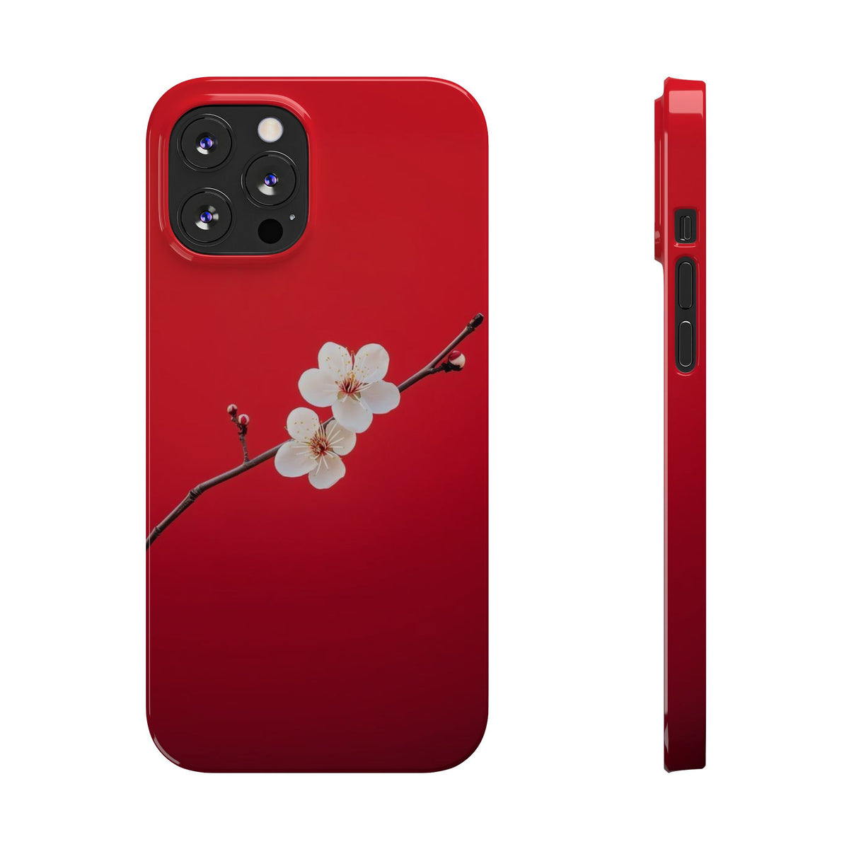 Minimal Red Sakura Blossom Design