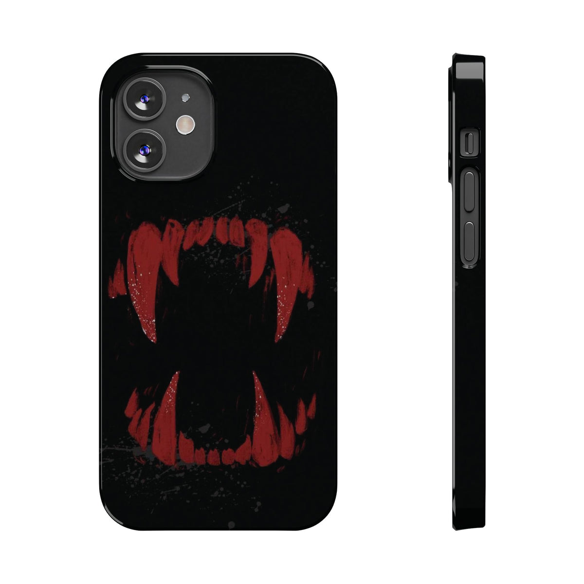 Vampire Fangs Slim Phone Case — Gothic Red Bite Design