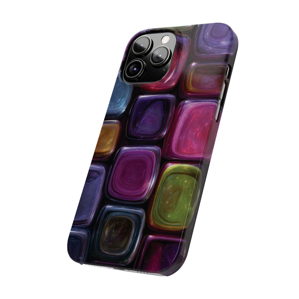 Slim Phone Case — Colorful Abstract Paint Palette Design