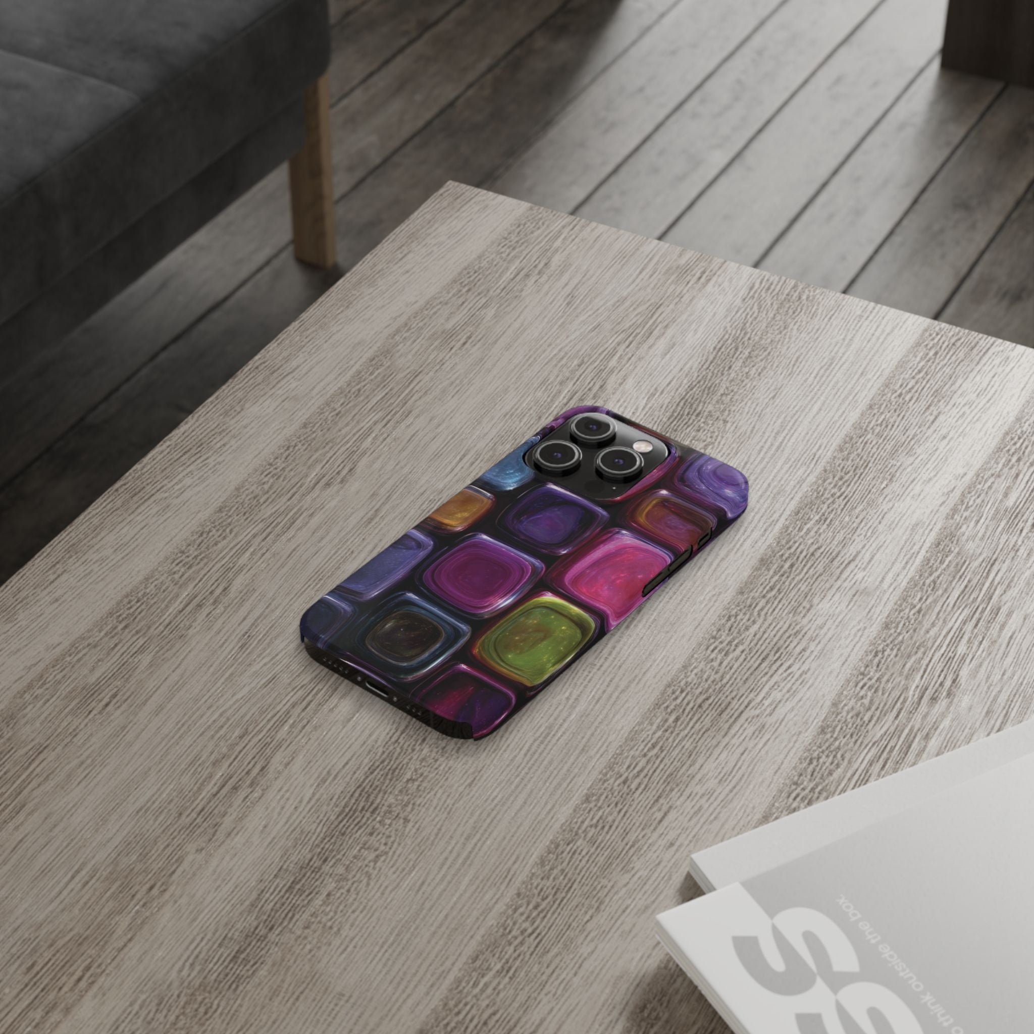 Slim Phone Case — Colorful Abstract Paint Palette Design