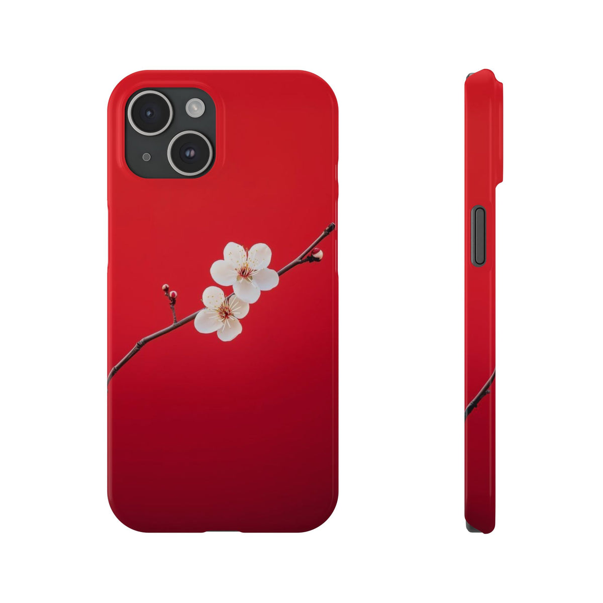 Minimal Red Sakura Blossom Design