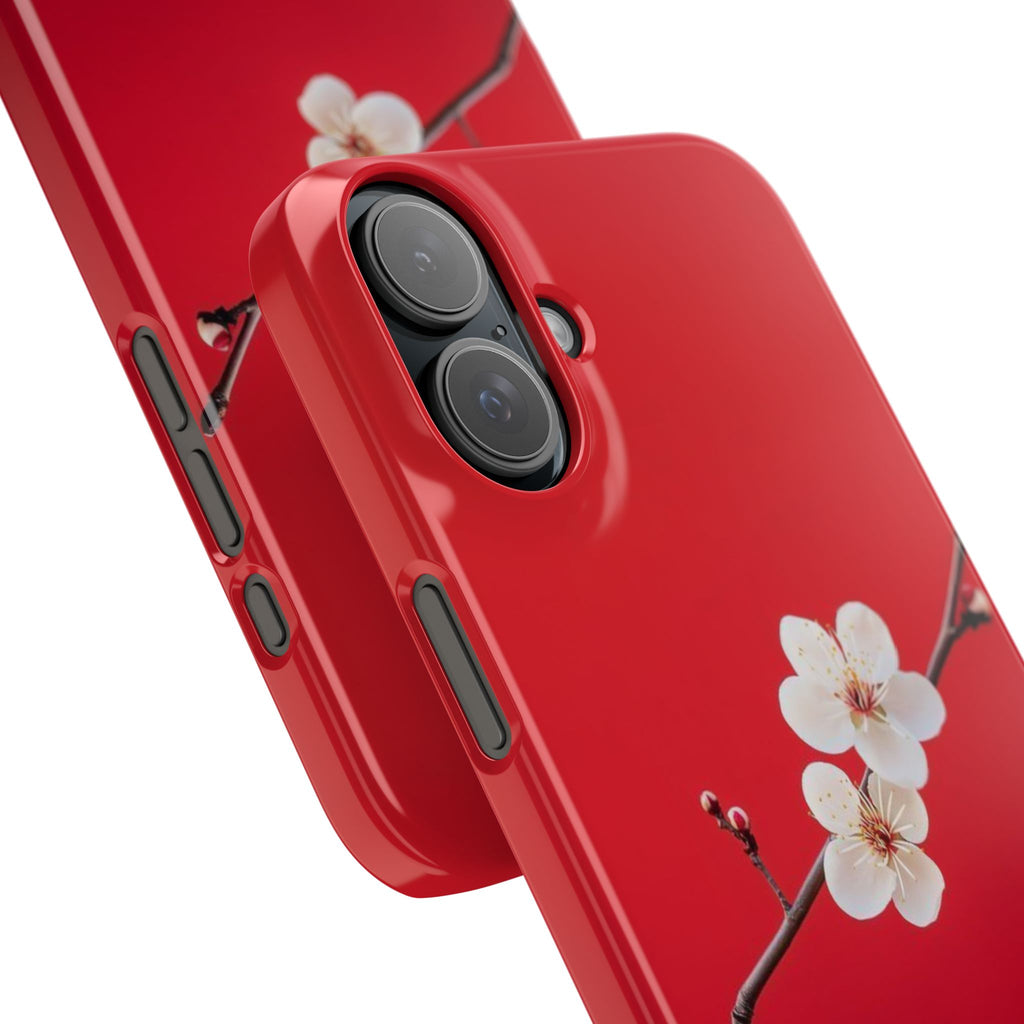 Minimal Red Sakura Blossom Design