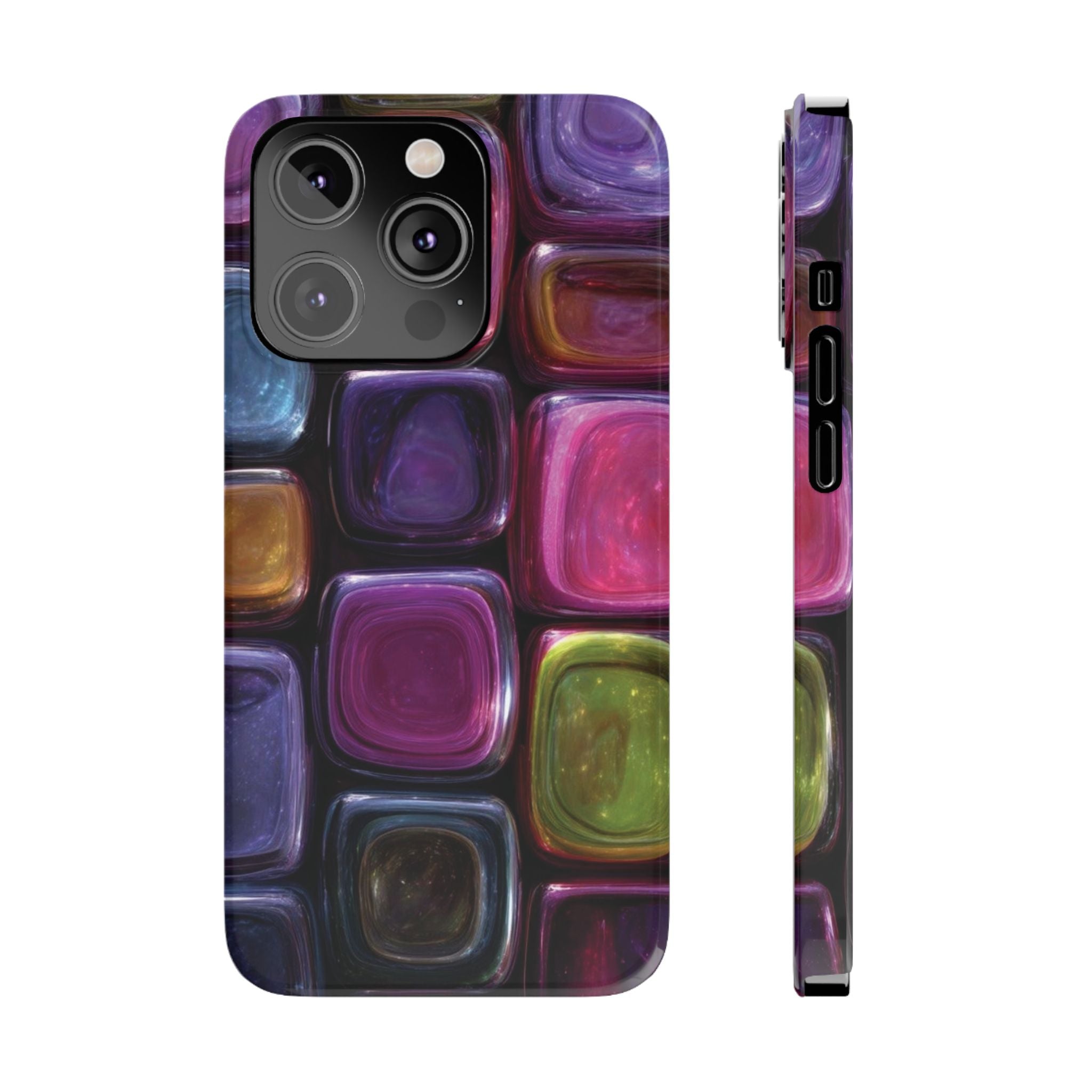Slim Phone Case — Colorful Abstract Paint Palette Design